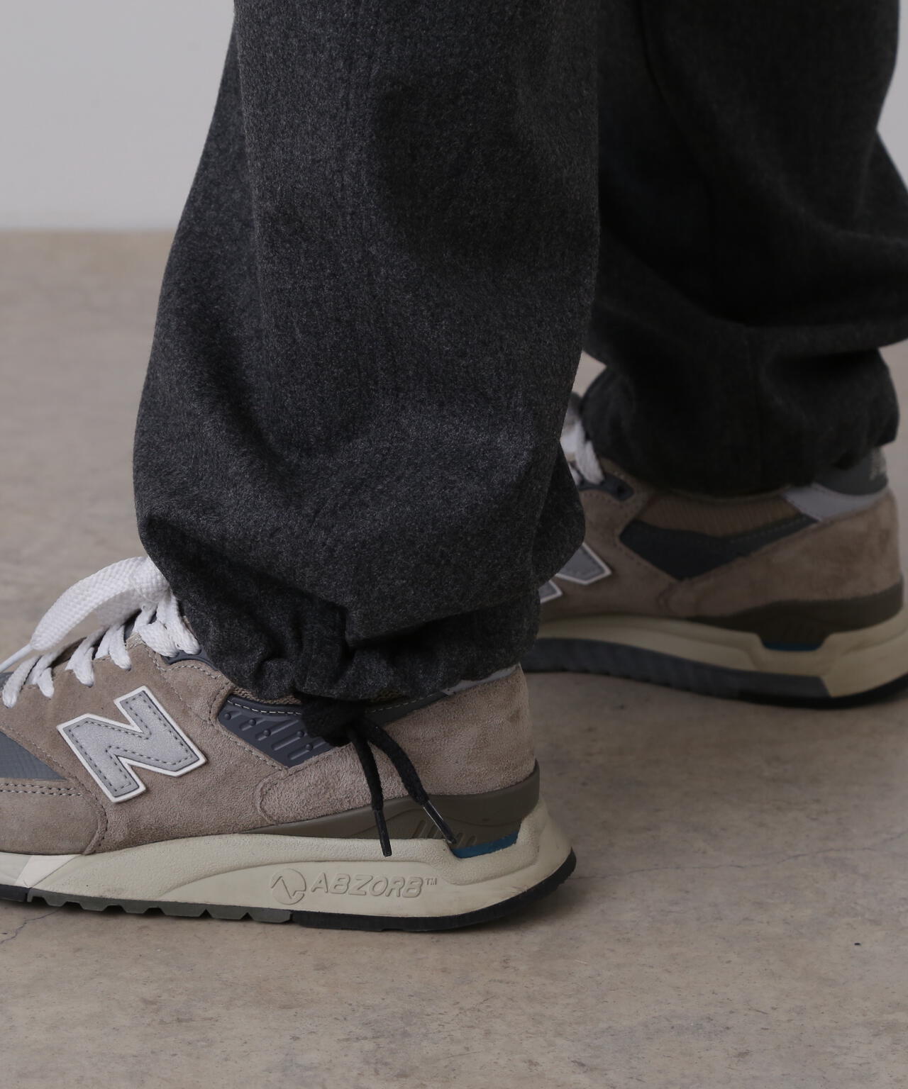 YLEVE / SUPER120's WOOL FLANNEL EASY TROUSERS