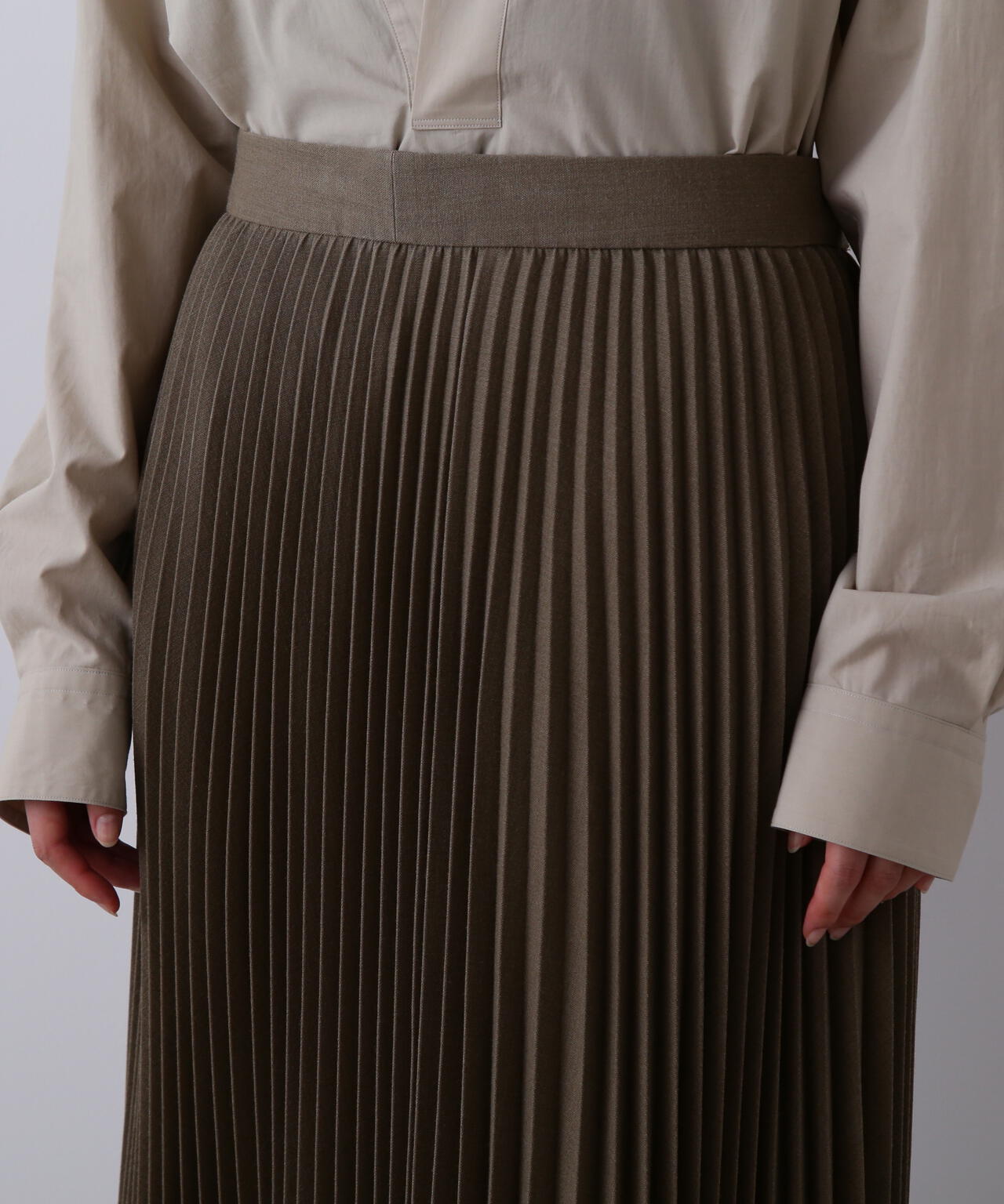 YLEVE / VINTAGE PIGMENTDYE WOOL PLEATED SKIRT