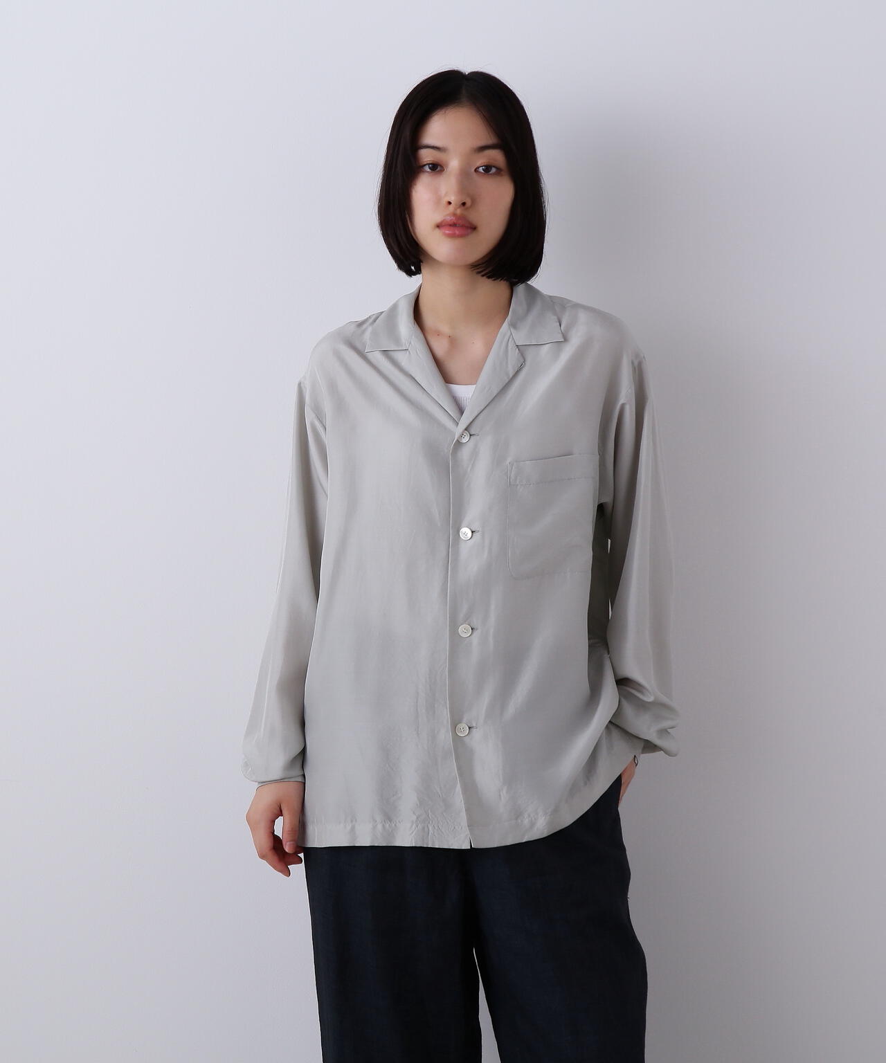 YLEVE / SILK HABUTAE PAJAMA SHIRT