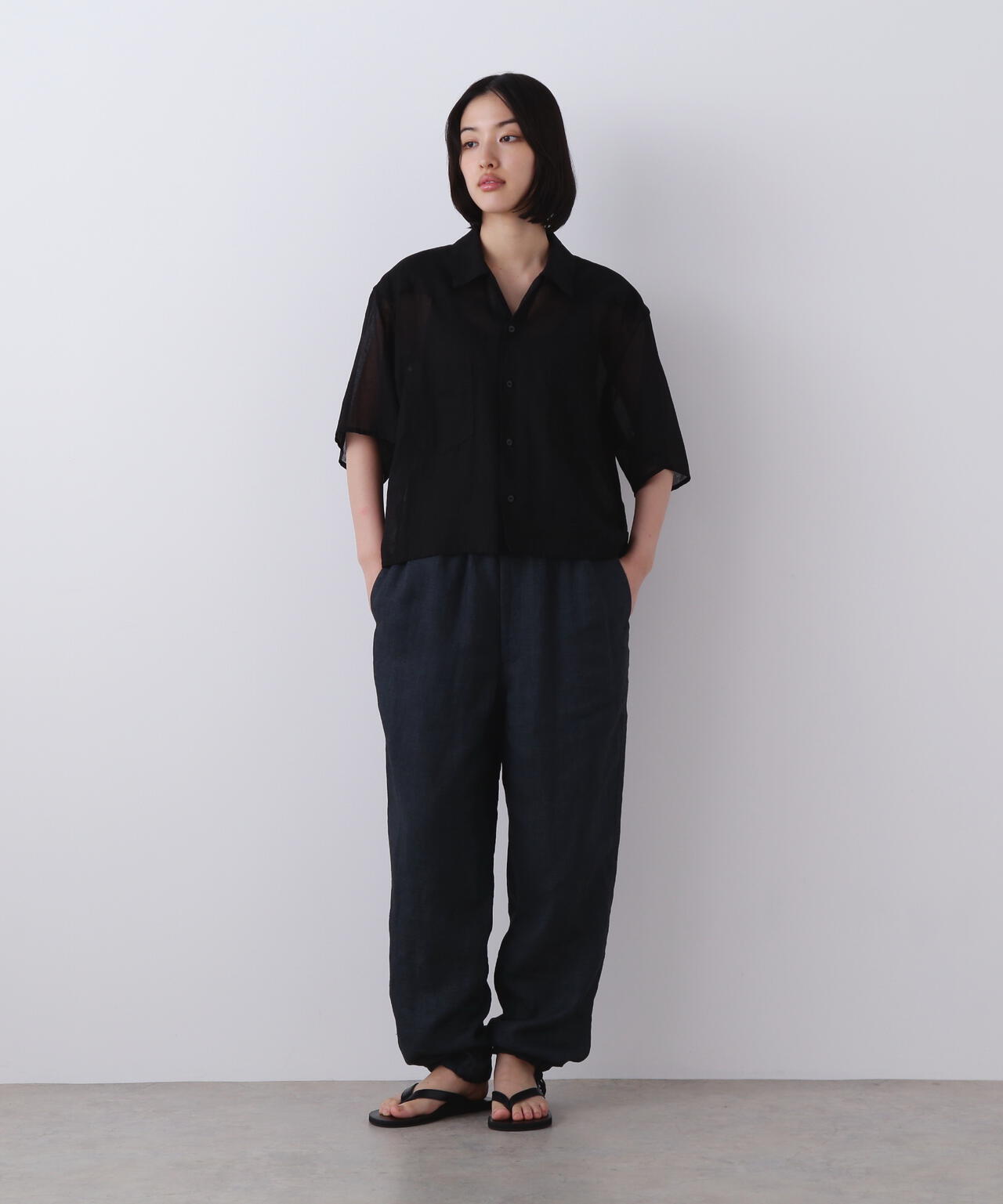 YLEVE / COTTON RAMIE VOILE HAND STITCH SHIRT