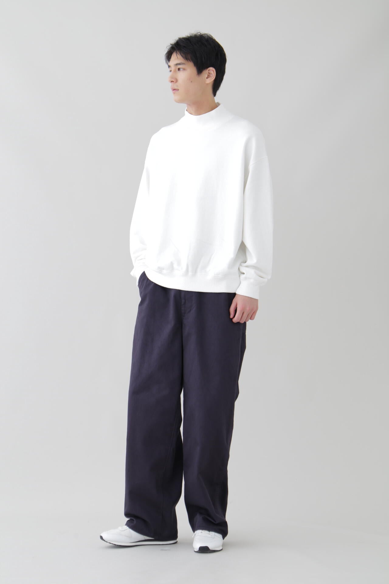 Ｙ / ORGANIC COTTON BLEND HEAVY WEIGHT FLEECE TURTLE NECK
