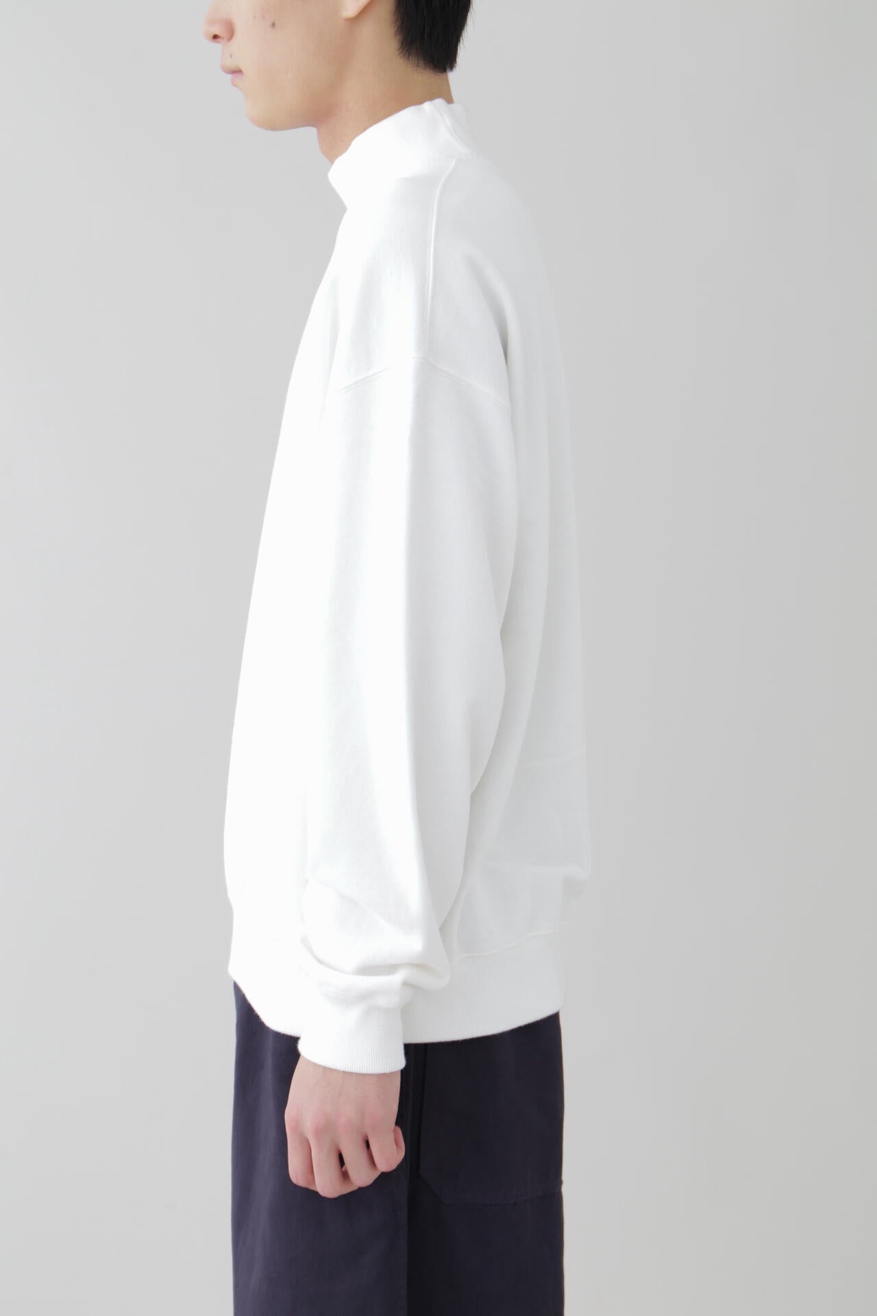 Ｙ / ORGANIC COTTON BLEND HEAVY WEIGHT FLEECE TURTLE NECK