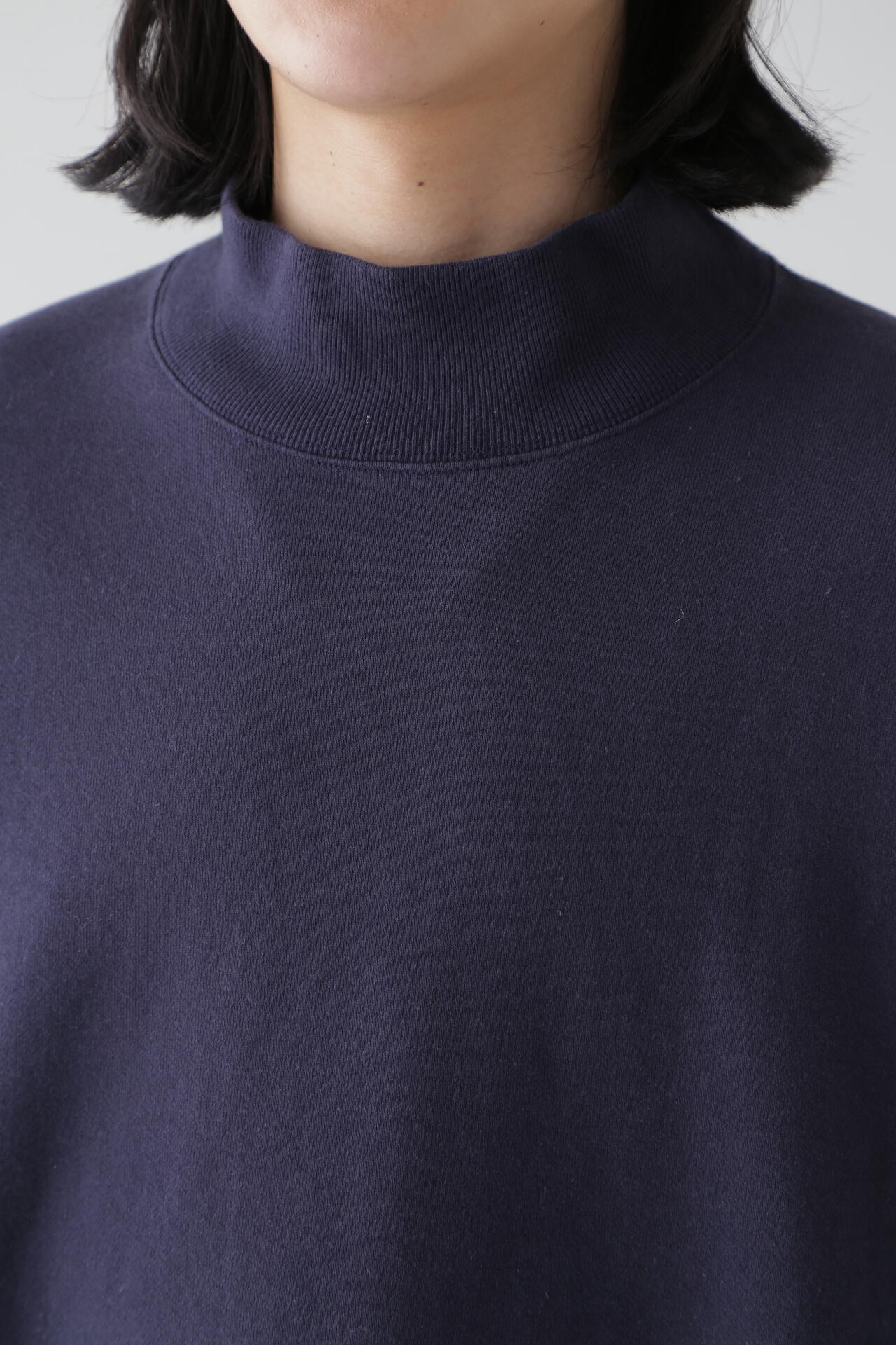 Ｙ / ORGANIC COTTON BLEND HEAVY WEIGHT FLEECE TURTLE NECK