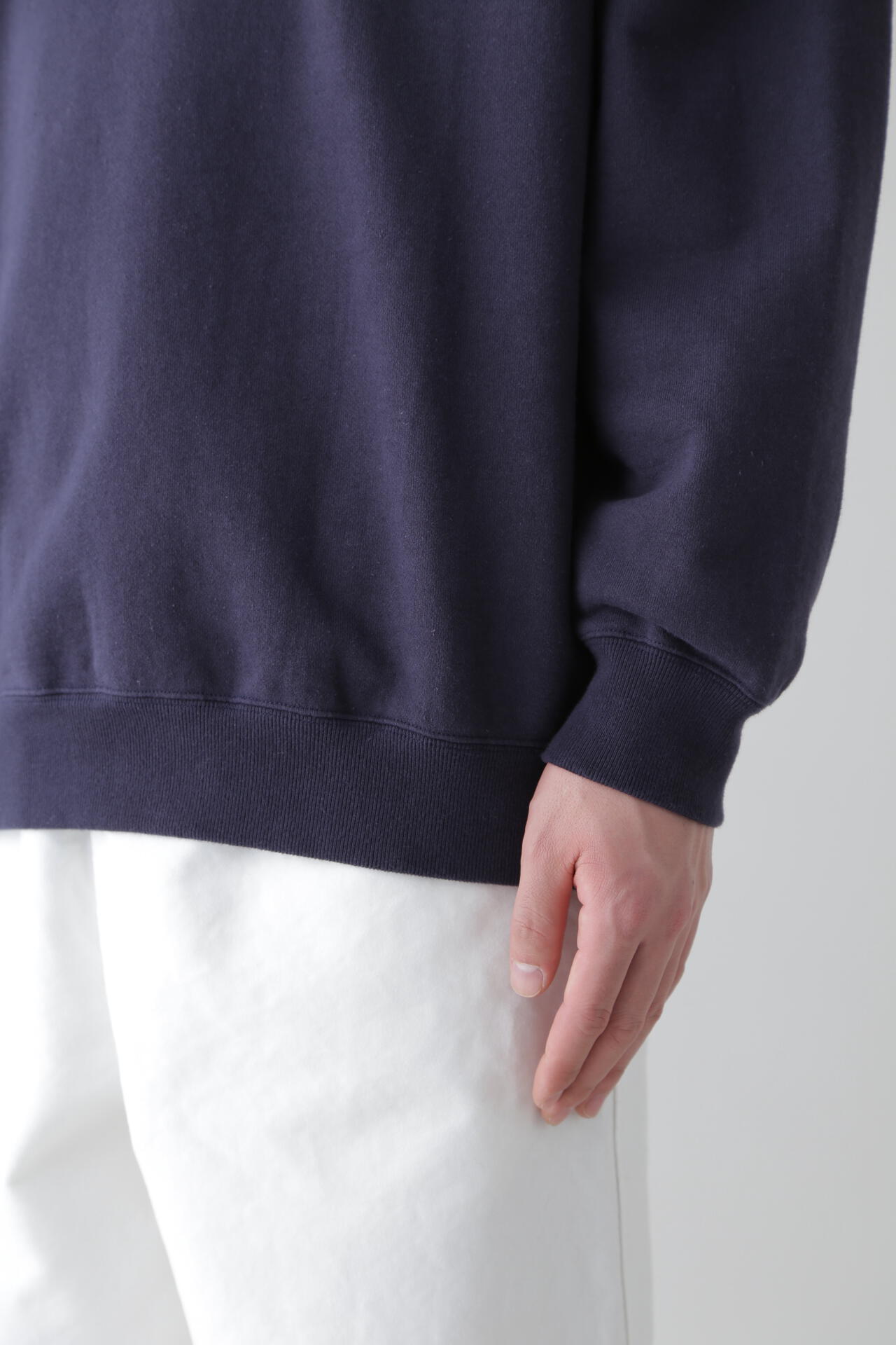 Ｙ / ORGANIC COTTON BLEND HEAVY WEIGHT FLEECE TURTLE NECK