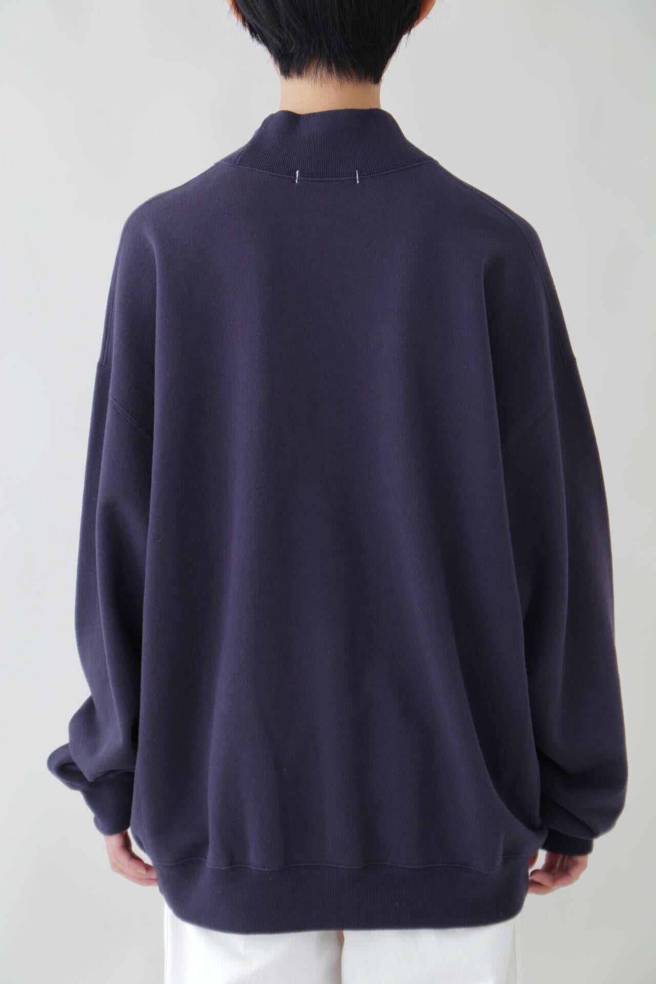 Ｙ / ORGANIC COTTON BLEND HEAVY WEIGHT FLEECE TURTLE NECK