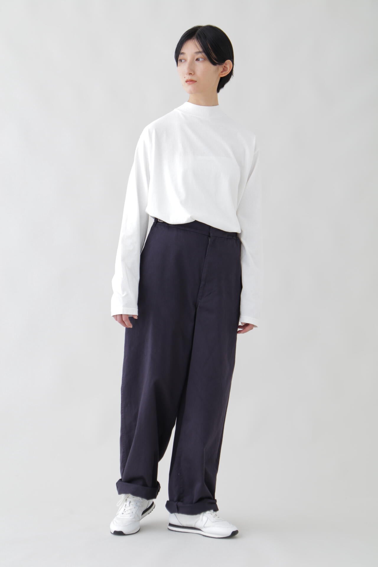 Ｙ / ORGANIC COTTON JERSEY MOCK NECK L/S T