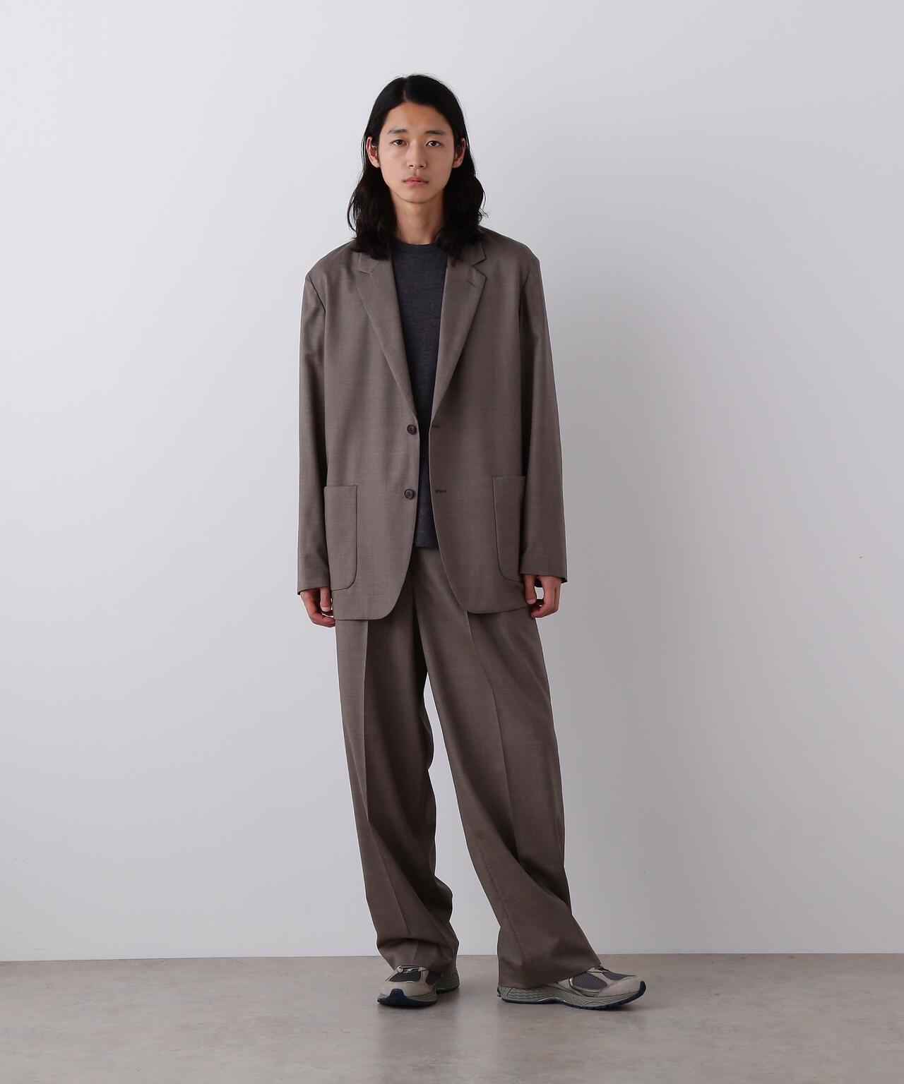 YLEVE / SUPER120'S CHAMBRAY WOOL JACKET