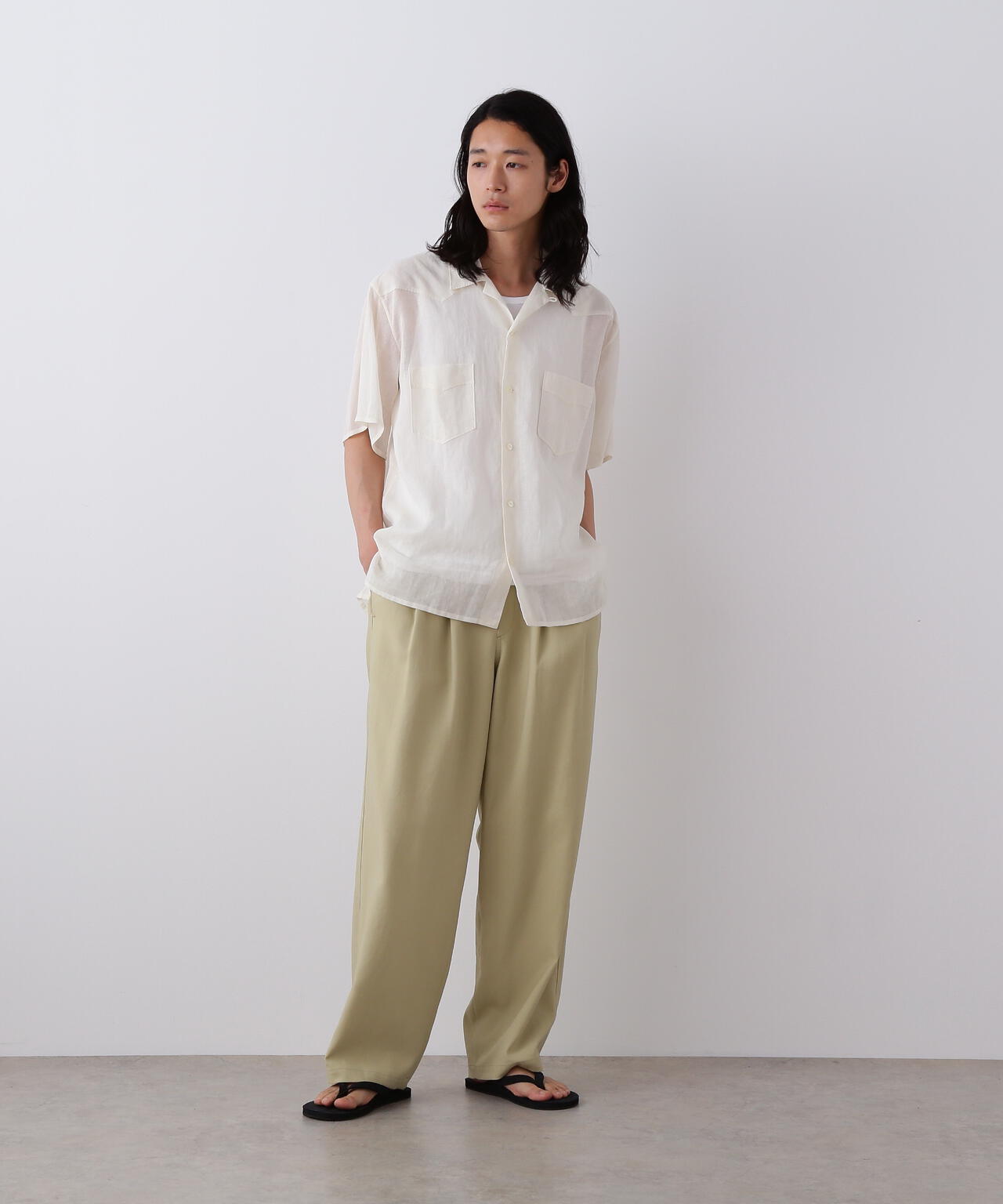 YLEVE / COTTON RAMIE VOILE HAND STITCH SHIRT