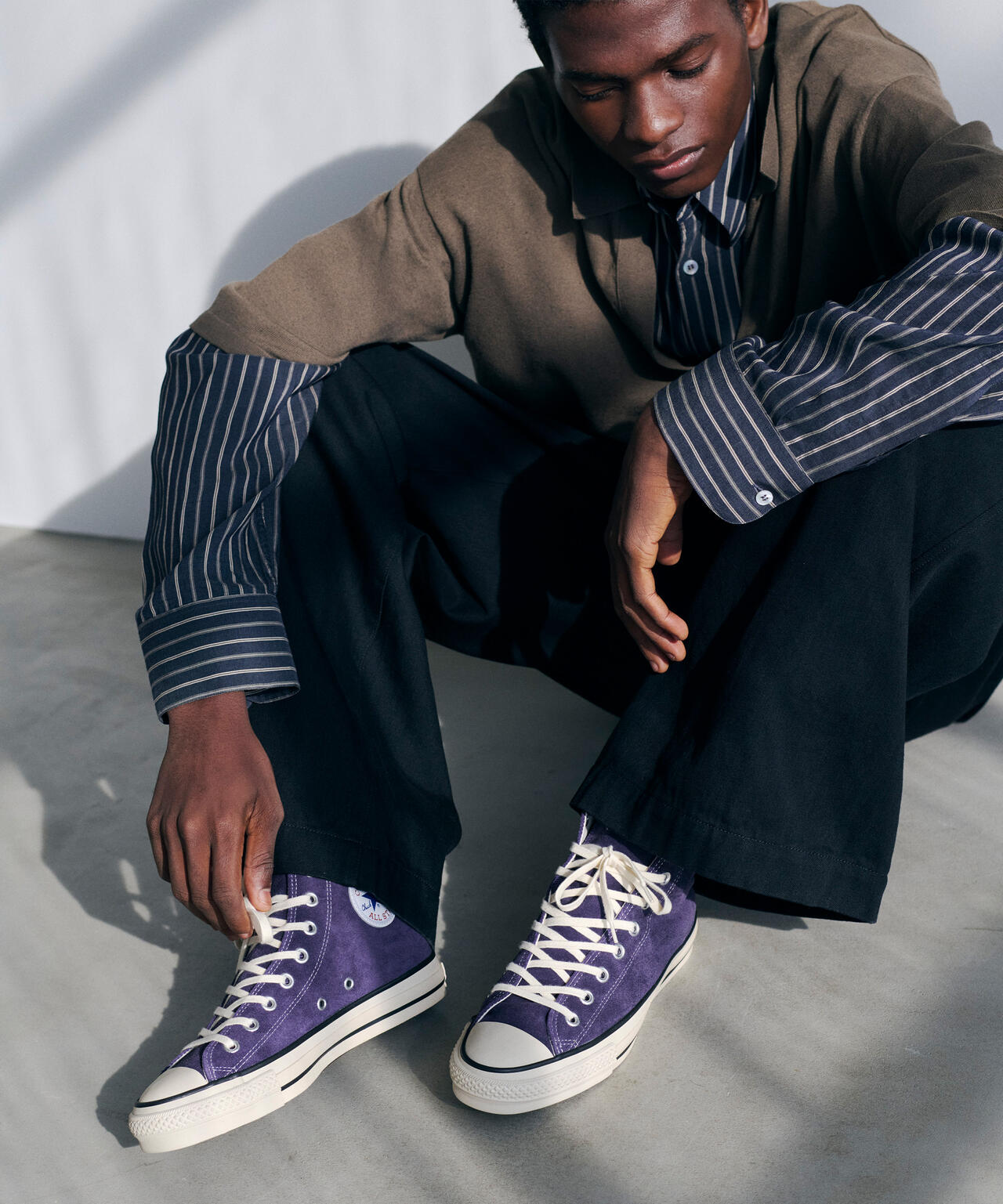 YLEVE / COTTON LINEN KNIT SKIPPER POLO