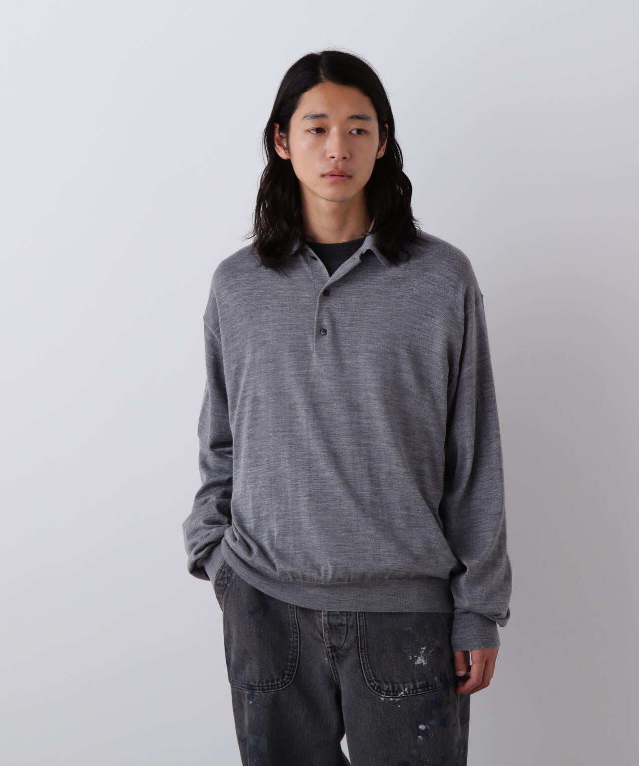 YLEVE / WOOL SILK CASHMERE KNIT POLO