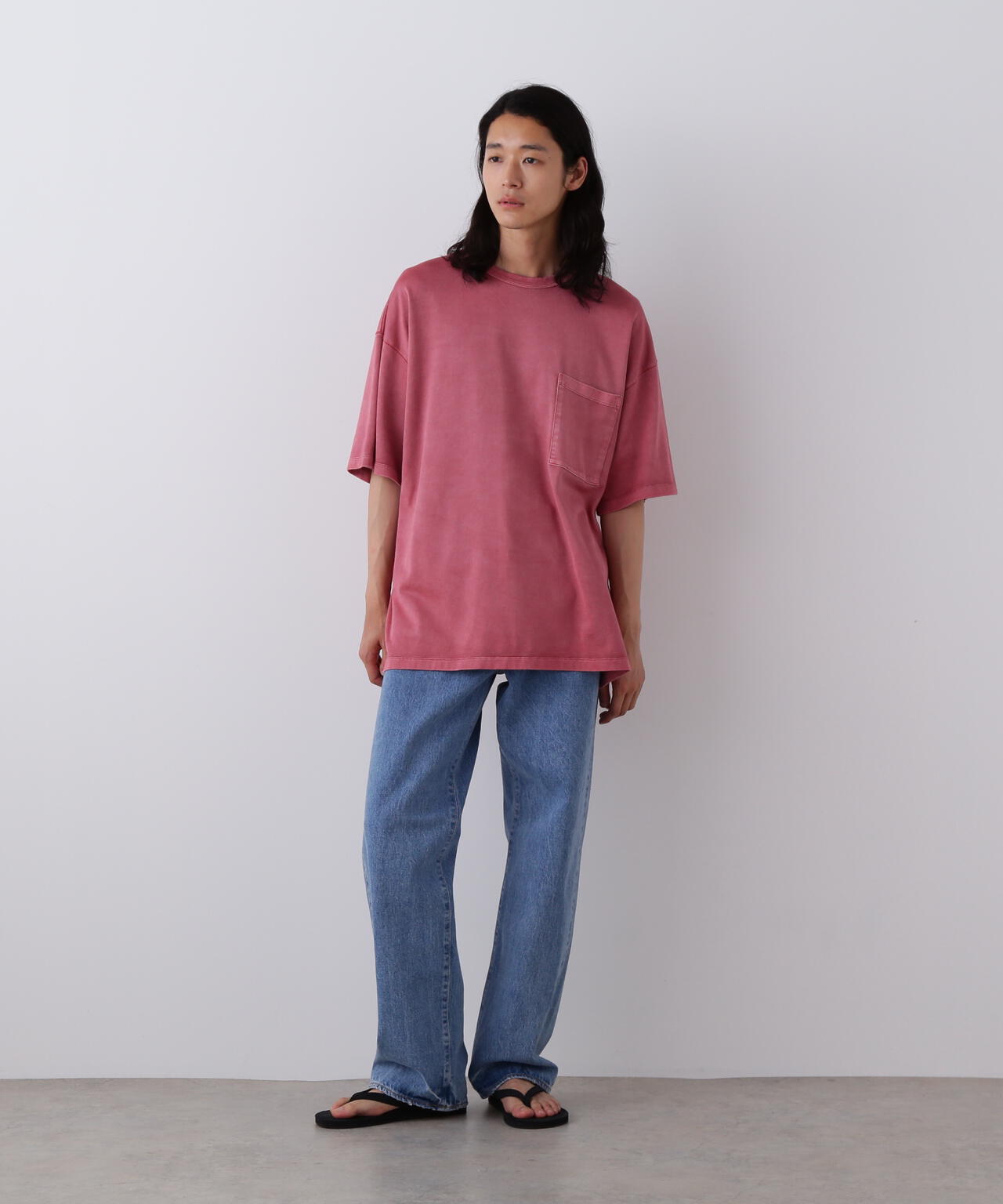 YLEVE / COTTON RAYON PIGMENT DYE POCKET T-SHIRT