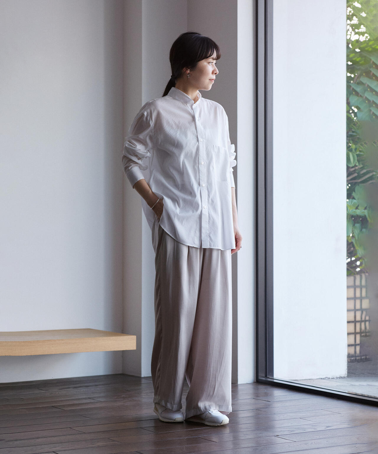 THE LIBRARY / SATIN EASY TROUSERS