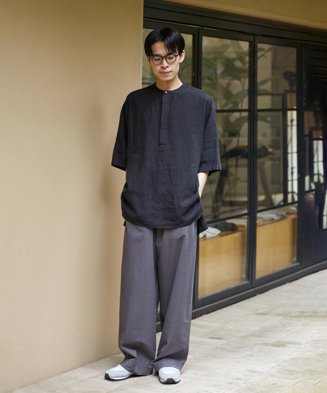 THE LIBRARY / LINEN PULL OVER SHIRT