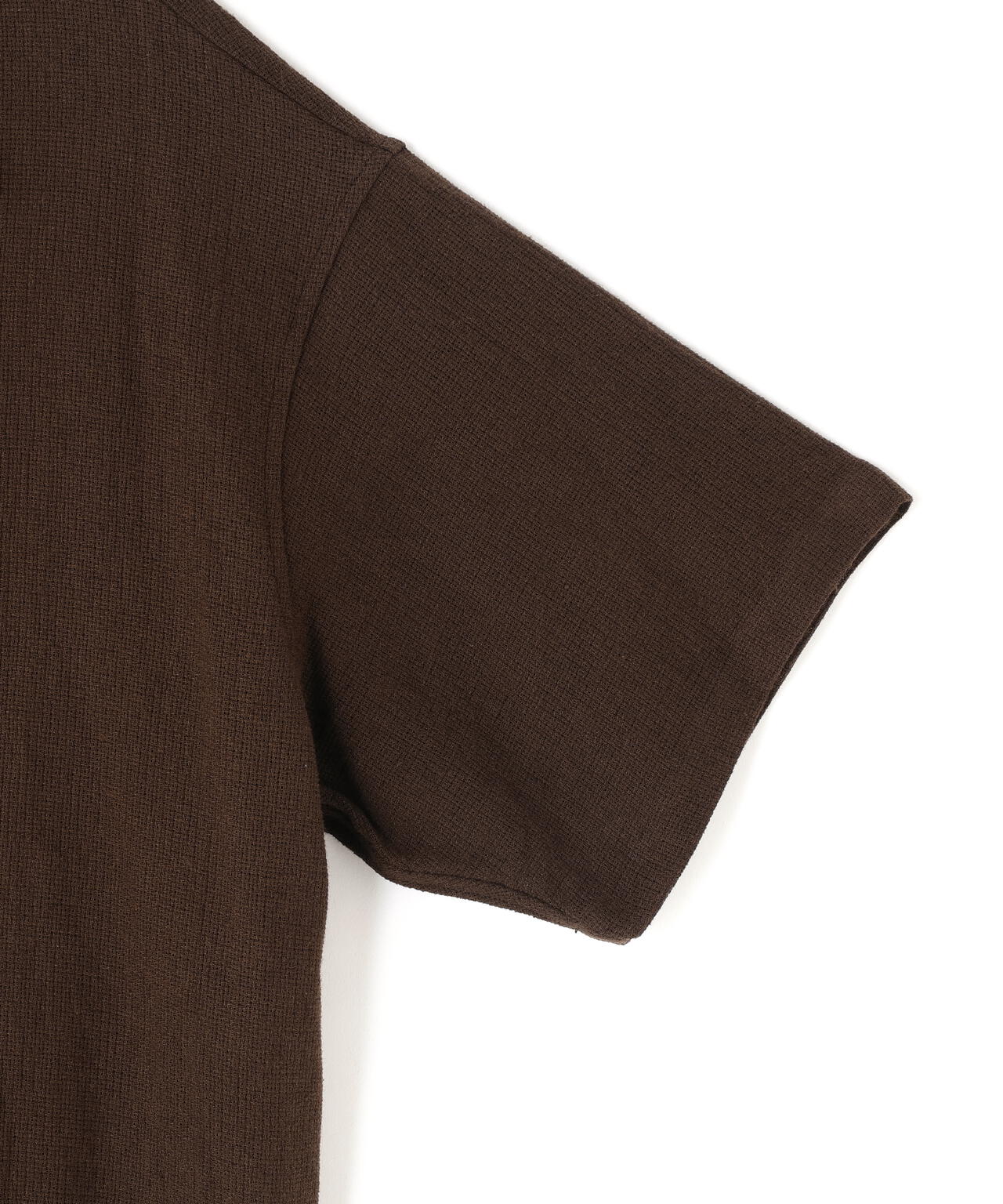 THE LIBRARY / LINEN COTTON OPEN COLLAR SHIRT