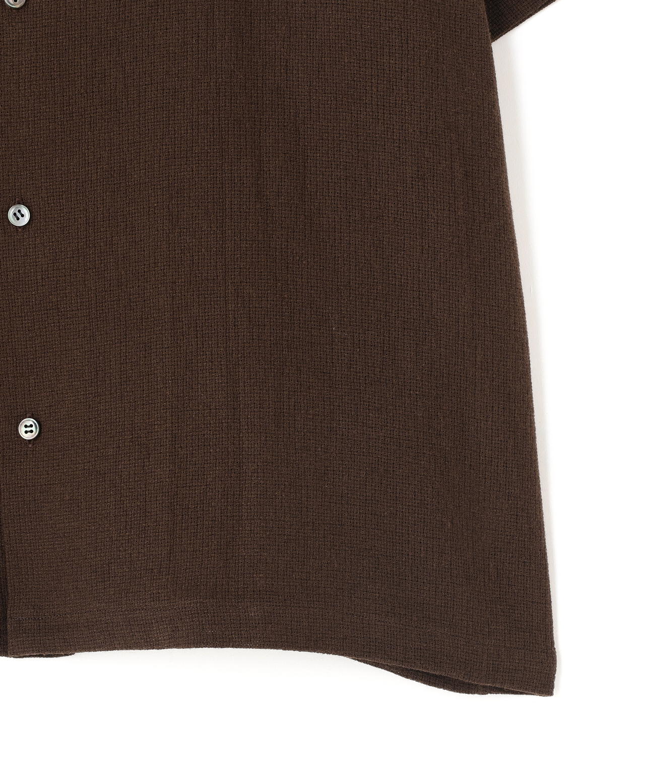 THE LIBRARY / LINEN COTTON OPEN COLLAR SHIRT