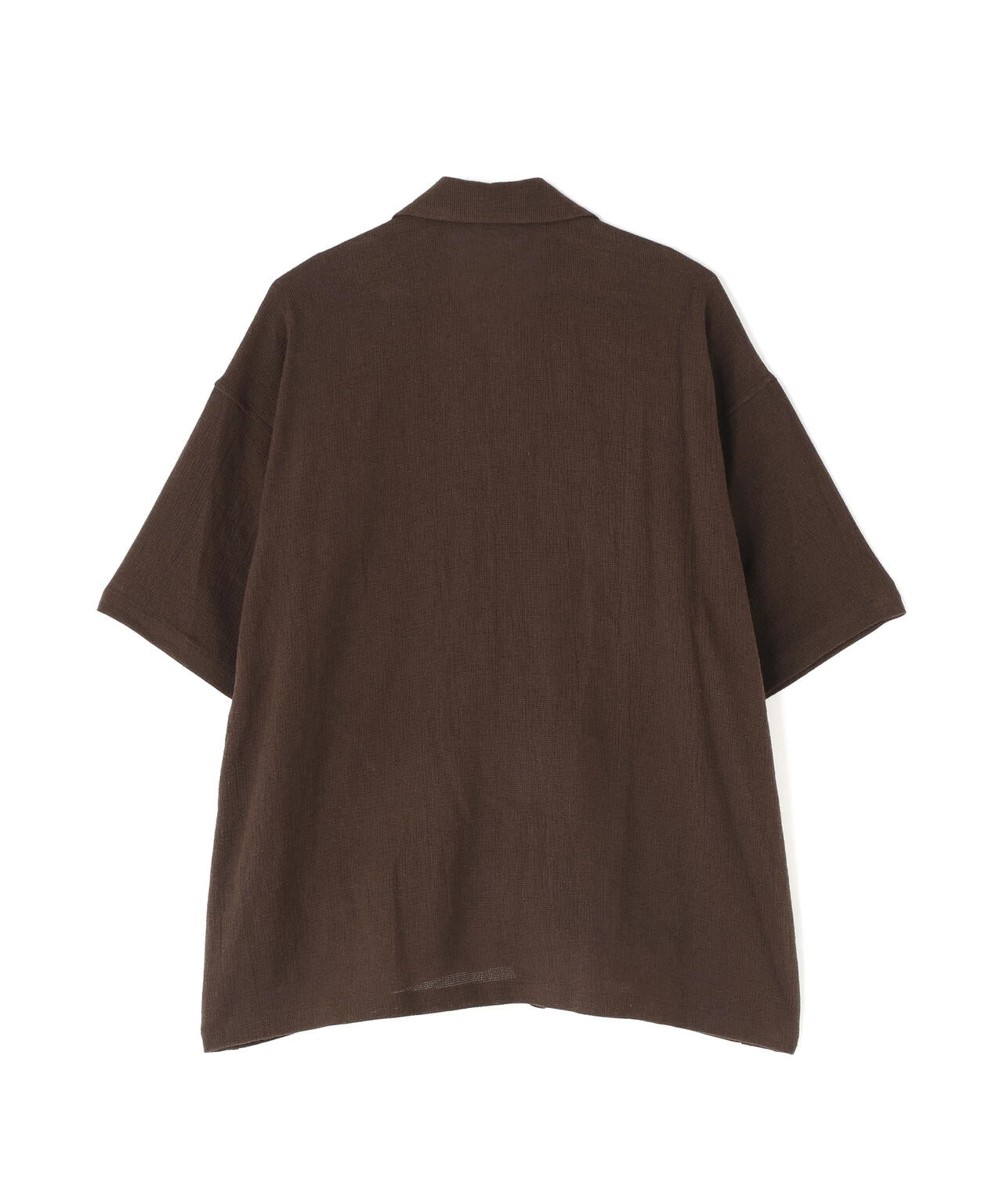 THE LIBRARY / LINEN COTTON OPEN COLLAR SHIRT