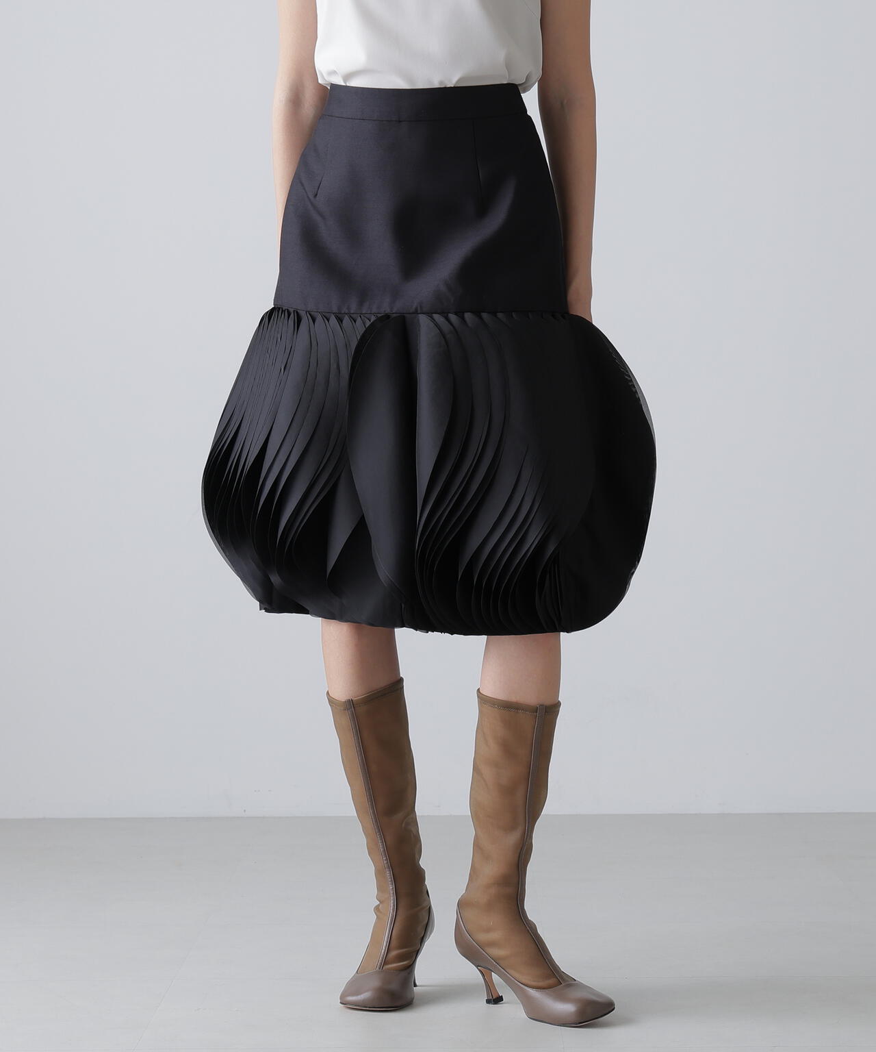 ＜BLACK LABEL＞シルクウールツイルスカート