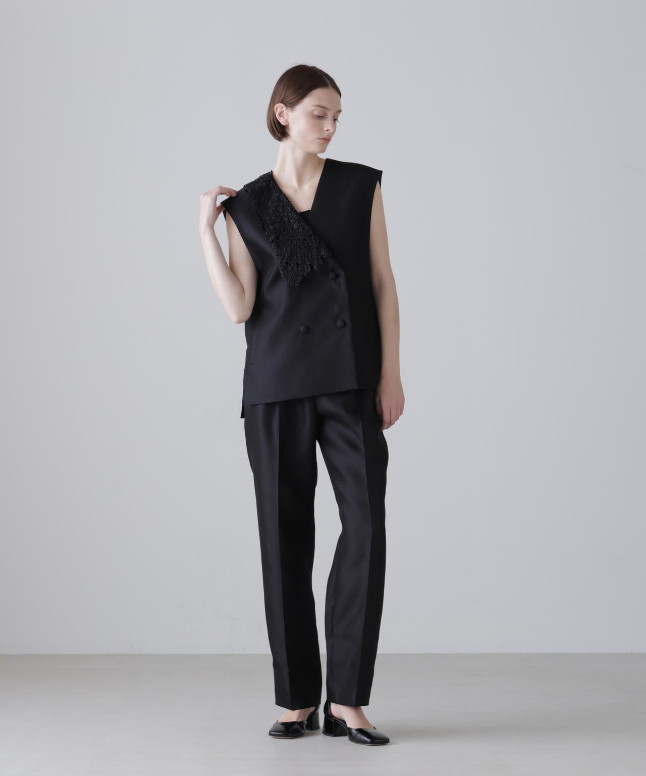 ＜BLACK LABEL＞シルクダブルクロスパンツ