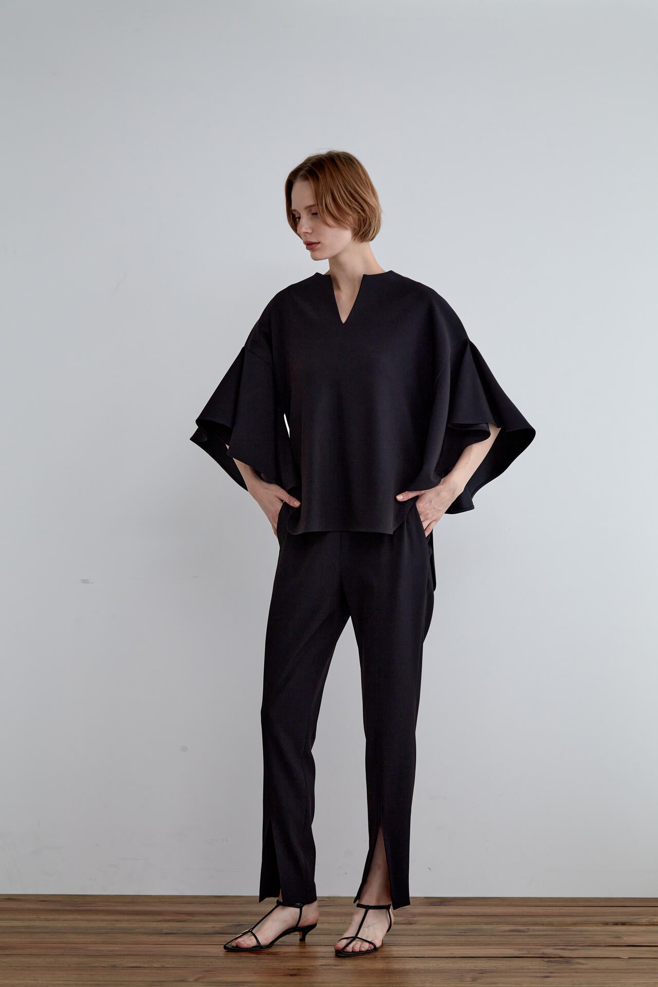 【EC限定】2WAYツイルフロントスリットパンツ（＋10cm丈）