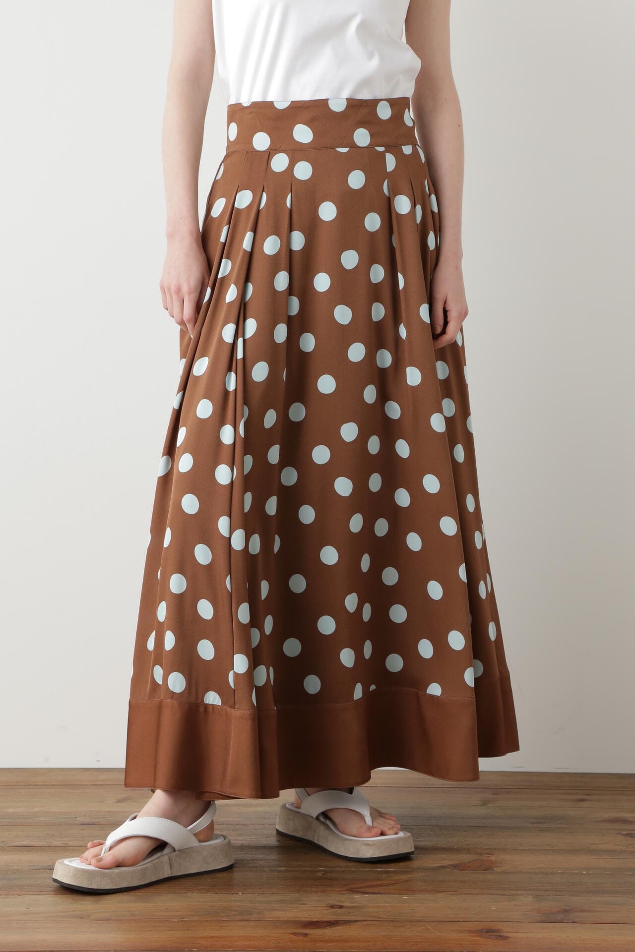 【TV着用】Printed Silk Dot Skirt