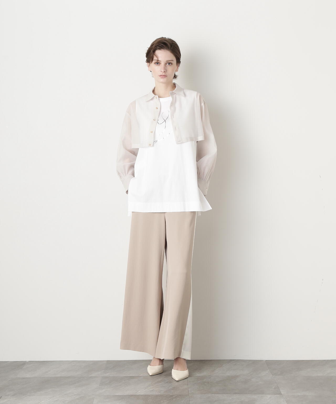 Sheer Cropped  Shirt