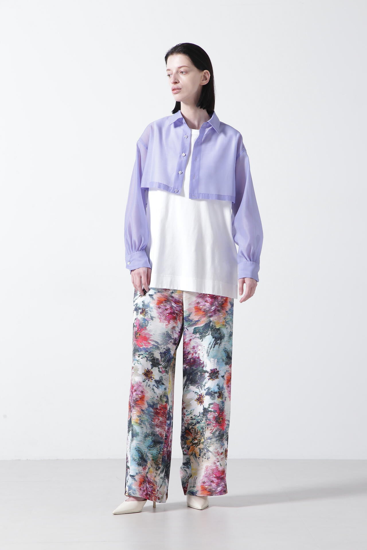 Sheer Cropped  Shirt