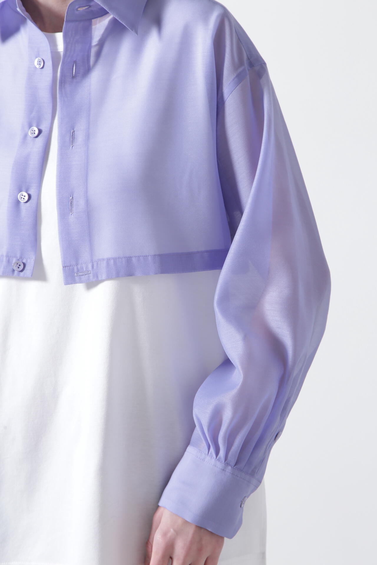 Sheer Cropped  Shirt