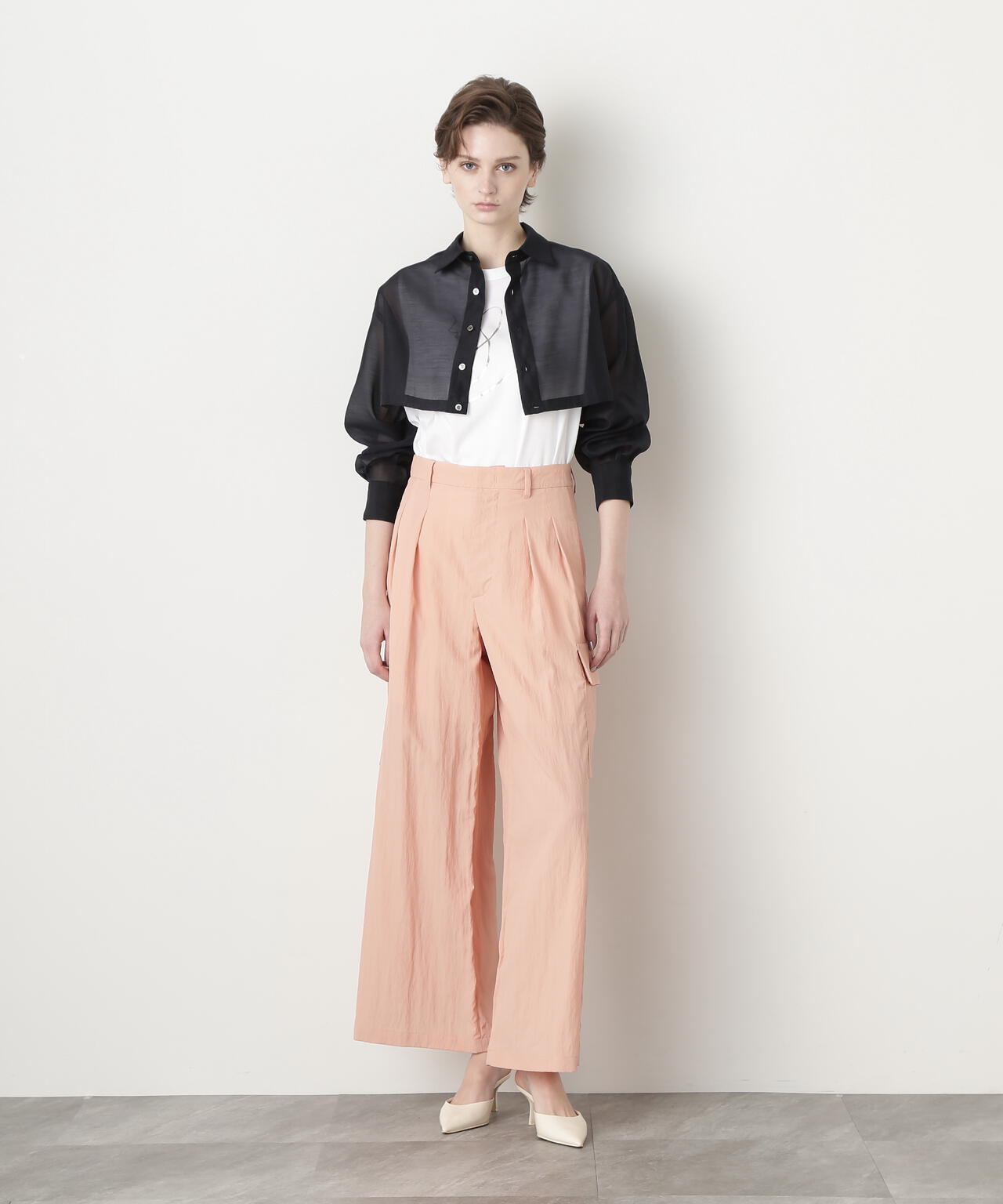 Sheer Cropped  Shirt