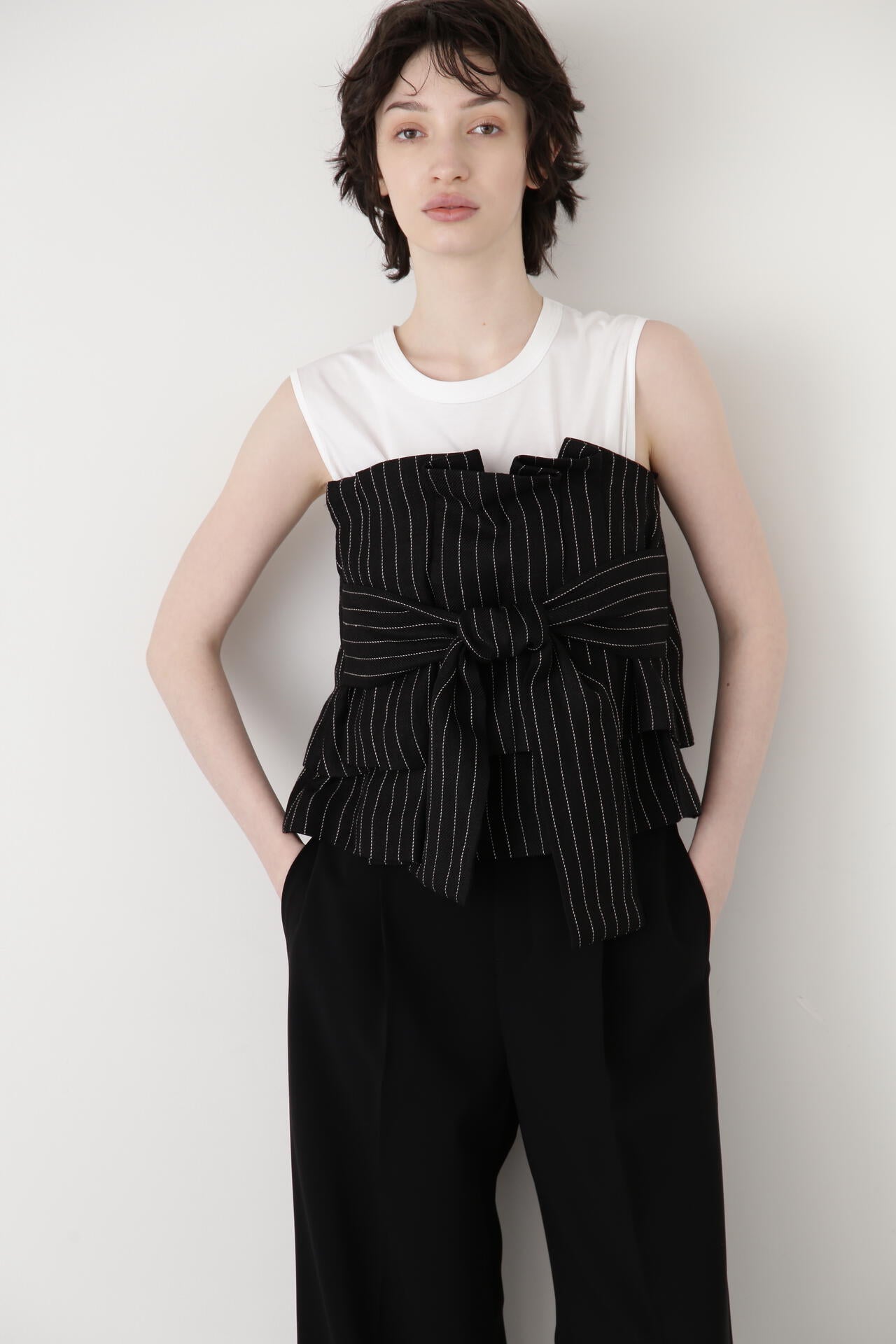 Yarn Dyed Side Zip Bustier