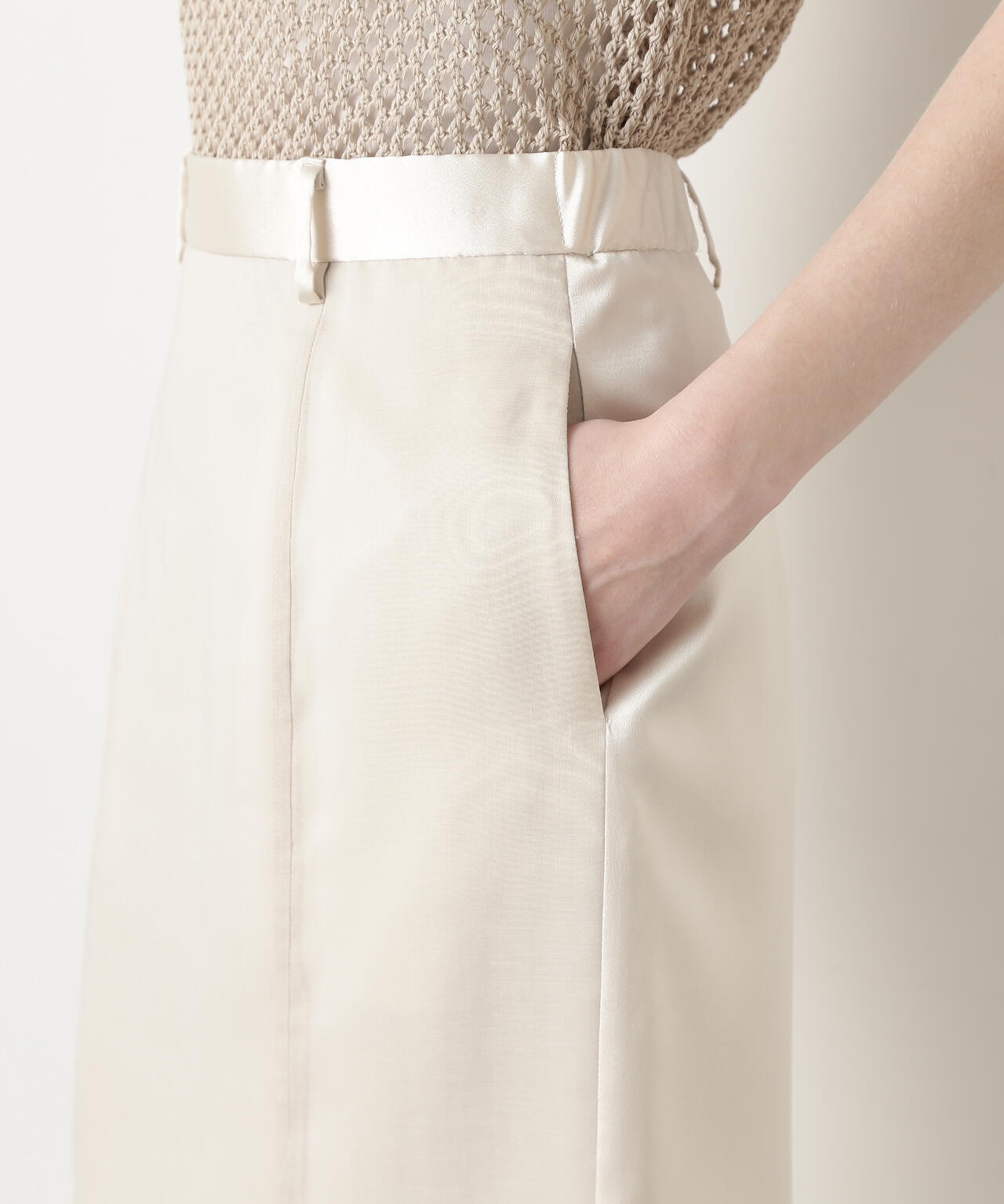 Sheer Satin Combi Skirt