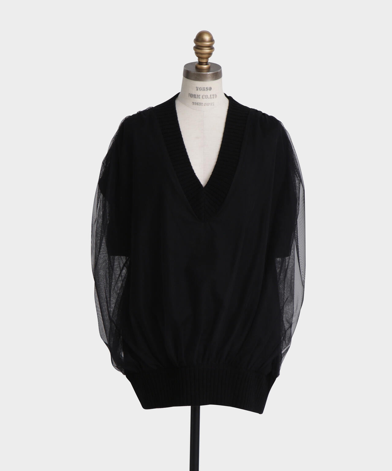 Tulle Combination V-neck  Gile