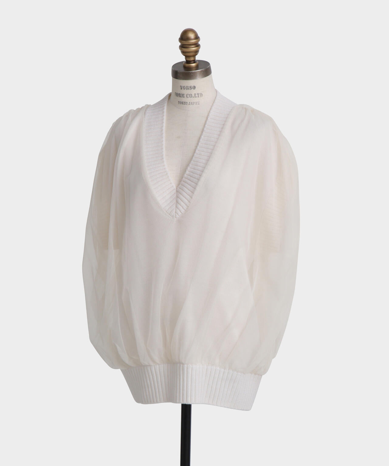 Tulle Combination V-neck  Gile