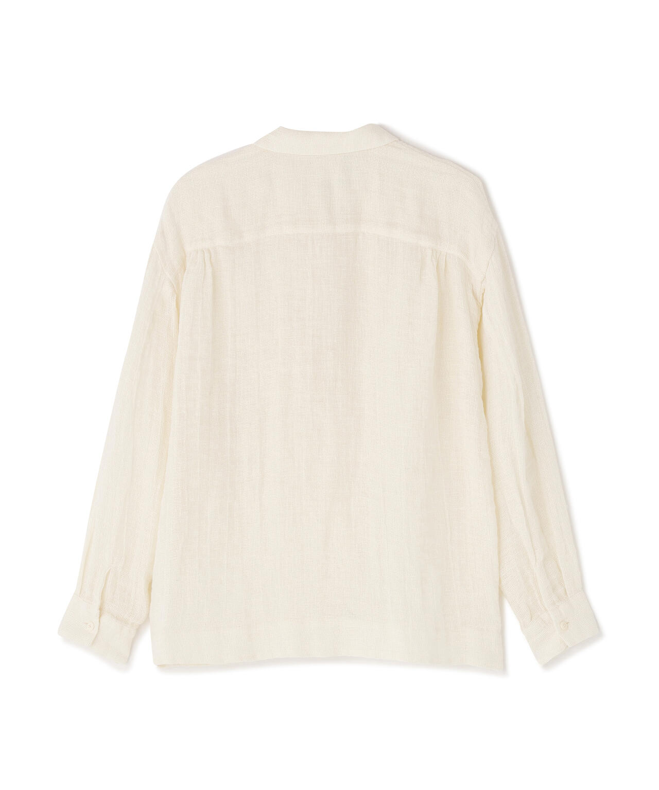 quitan / ORGANIC 56 LINEN SLUB LINEN BASKET OPEN COLLAR SHIRT