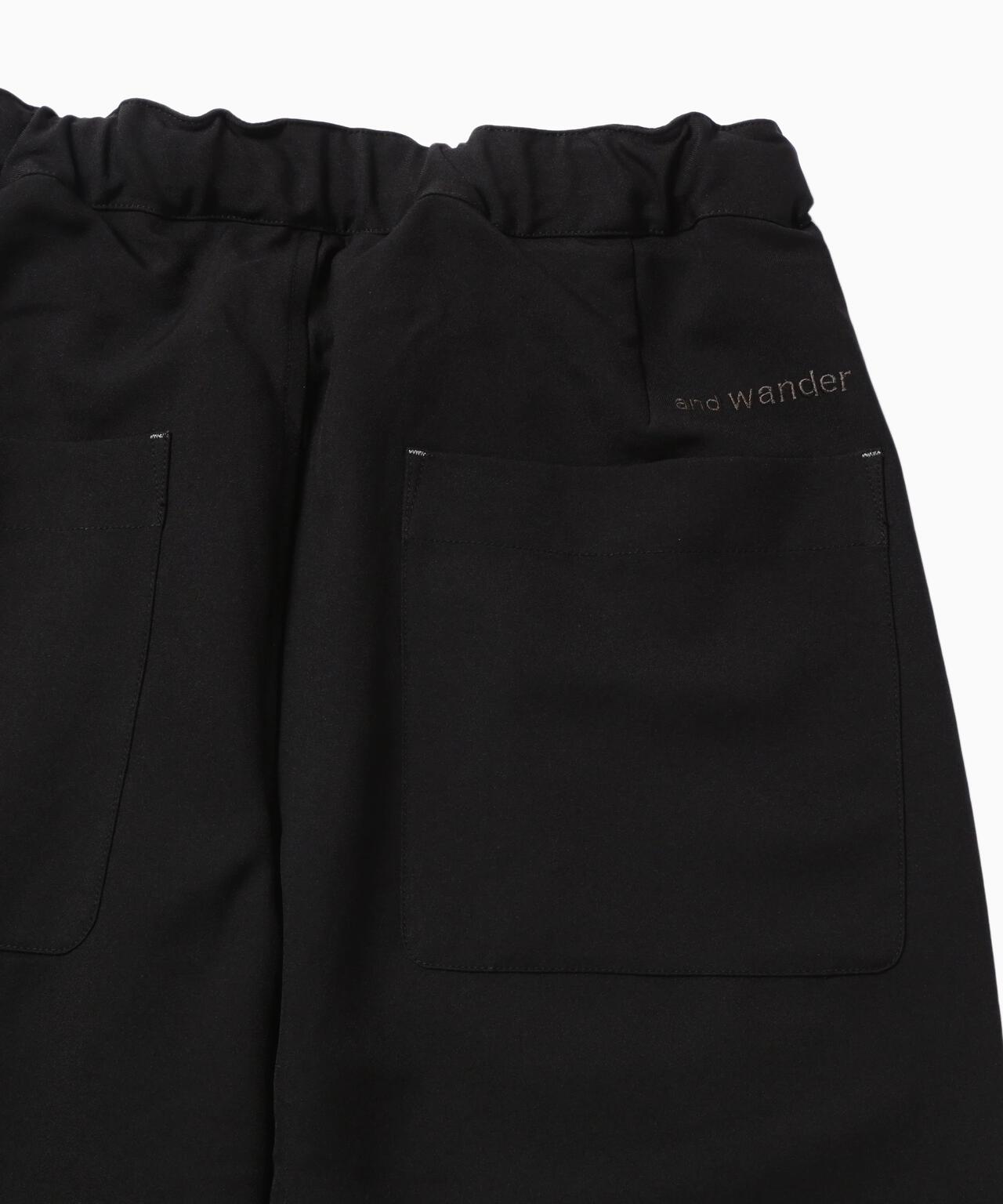 PE melange twill wide pants