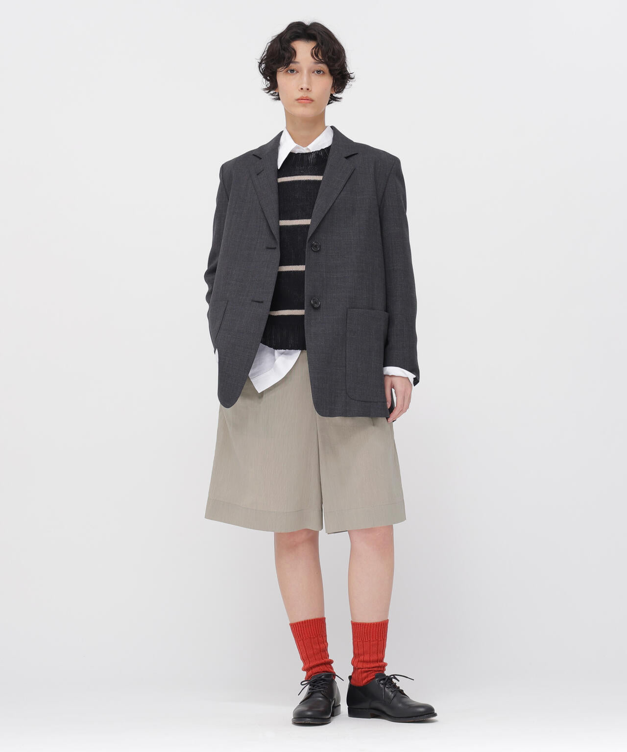 FINE STRIPE COTTON SILK TROUSERS
