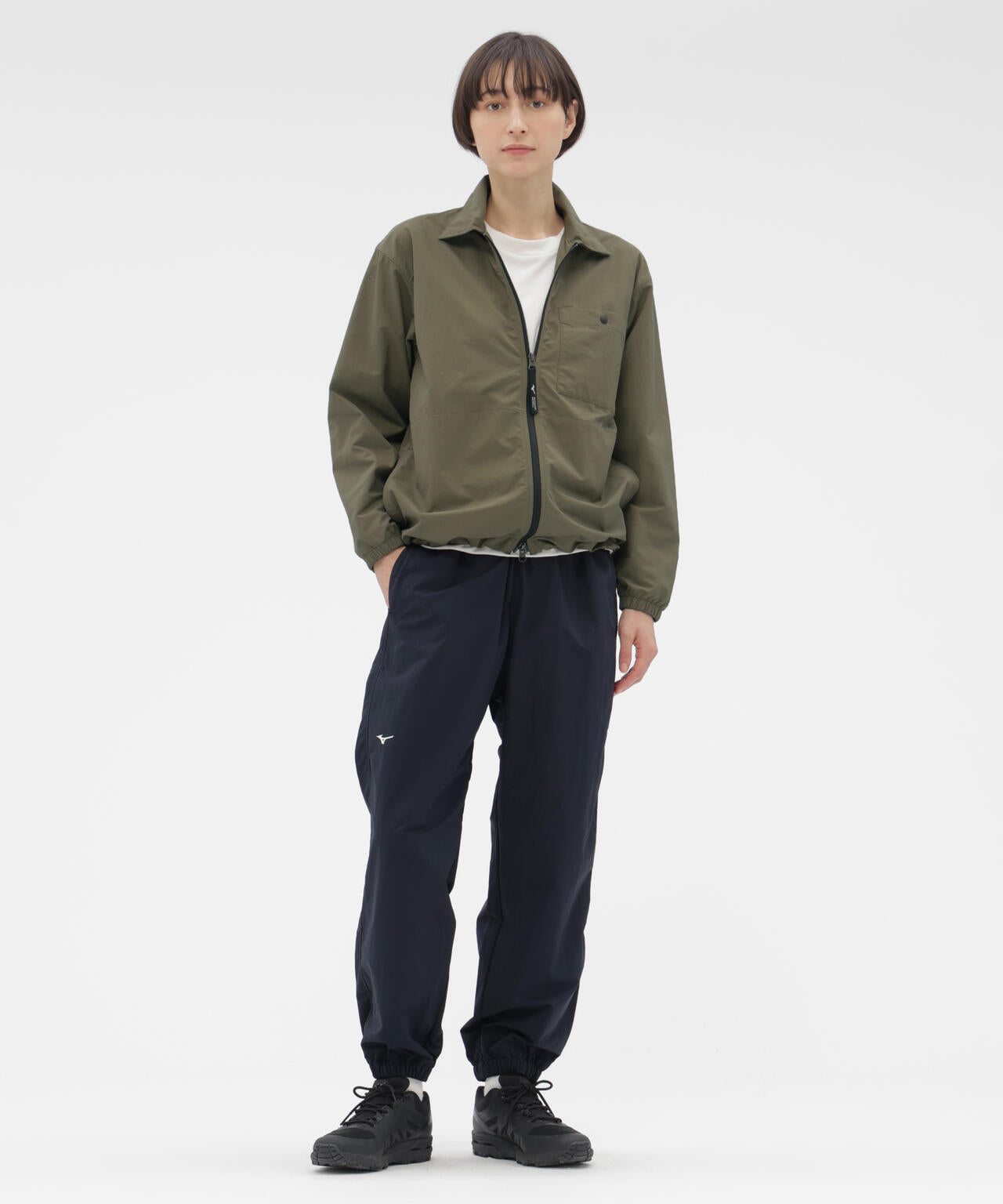 WATER REPELENT NYLON POPLIN TROUSERS