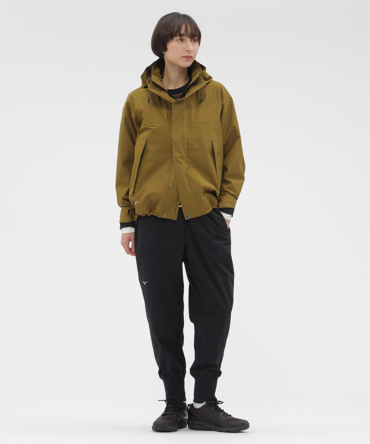 STRETCH POLYESTER TROUSERS