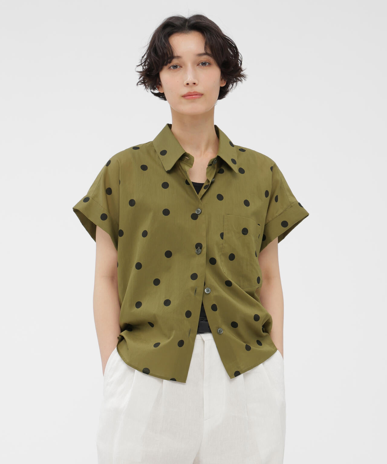 POLKA DOT COTTON POPLIN SHIRT