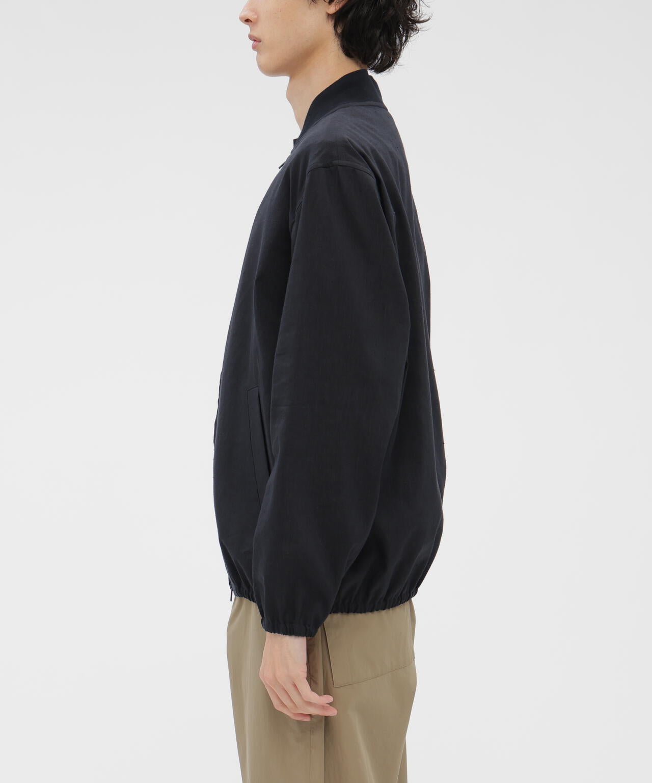 LINEN WOOL SILK PLAINWEAVE BLOUSON