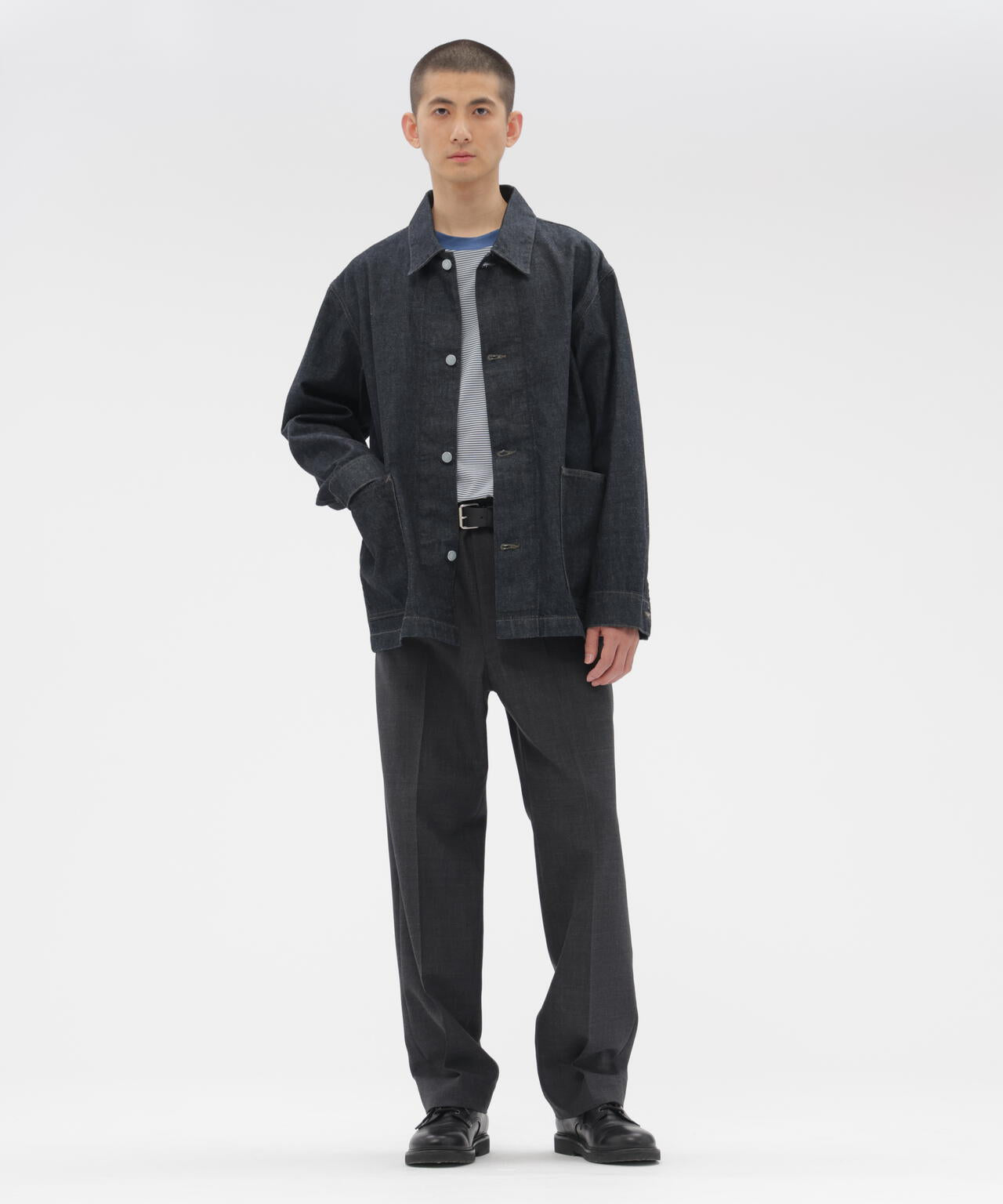CRISP WOOL PLAINWEAVE TROUSERS