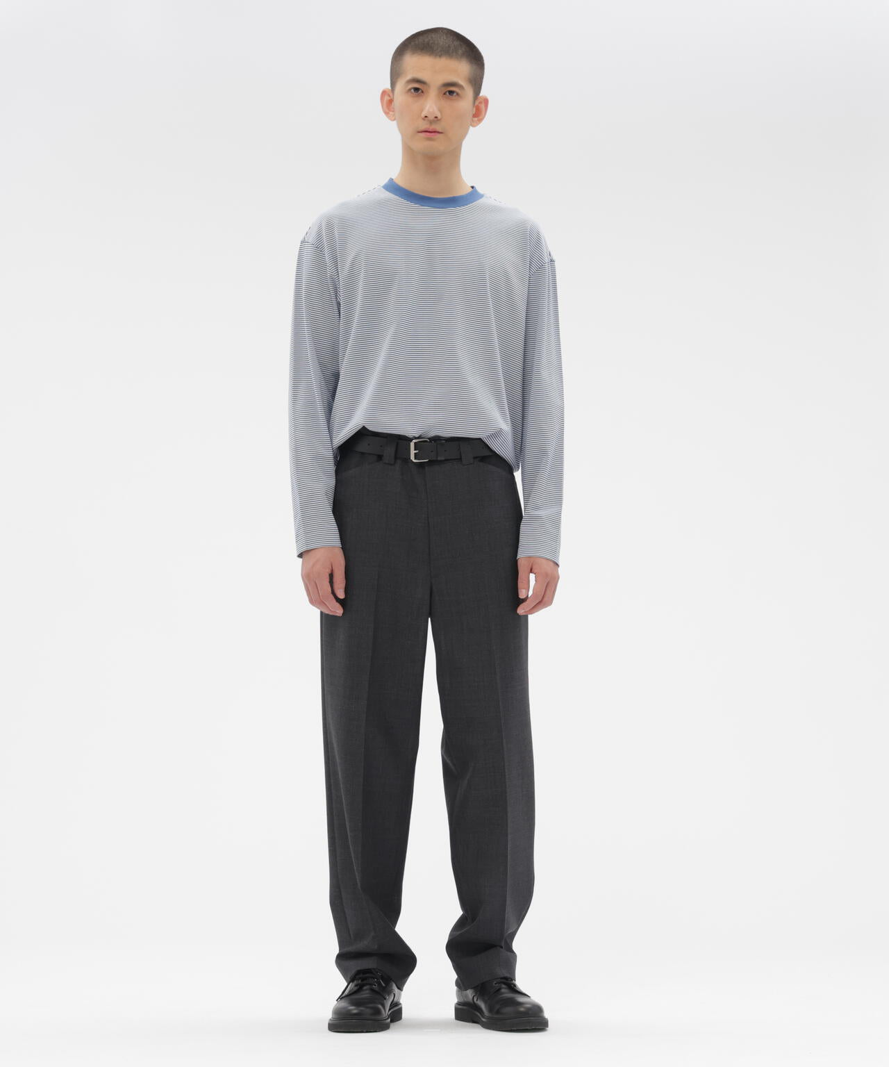 CRISP WOOL PLAINWEAVE TROUSERS