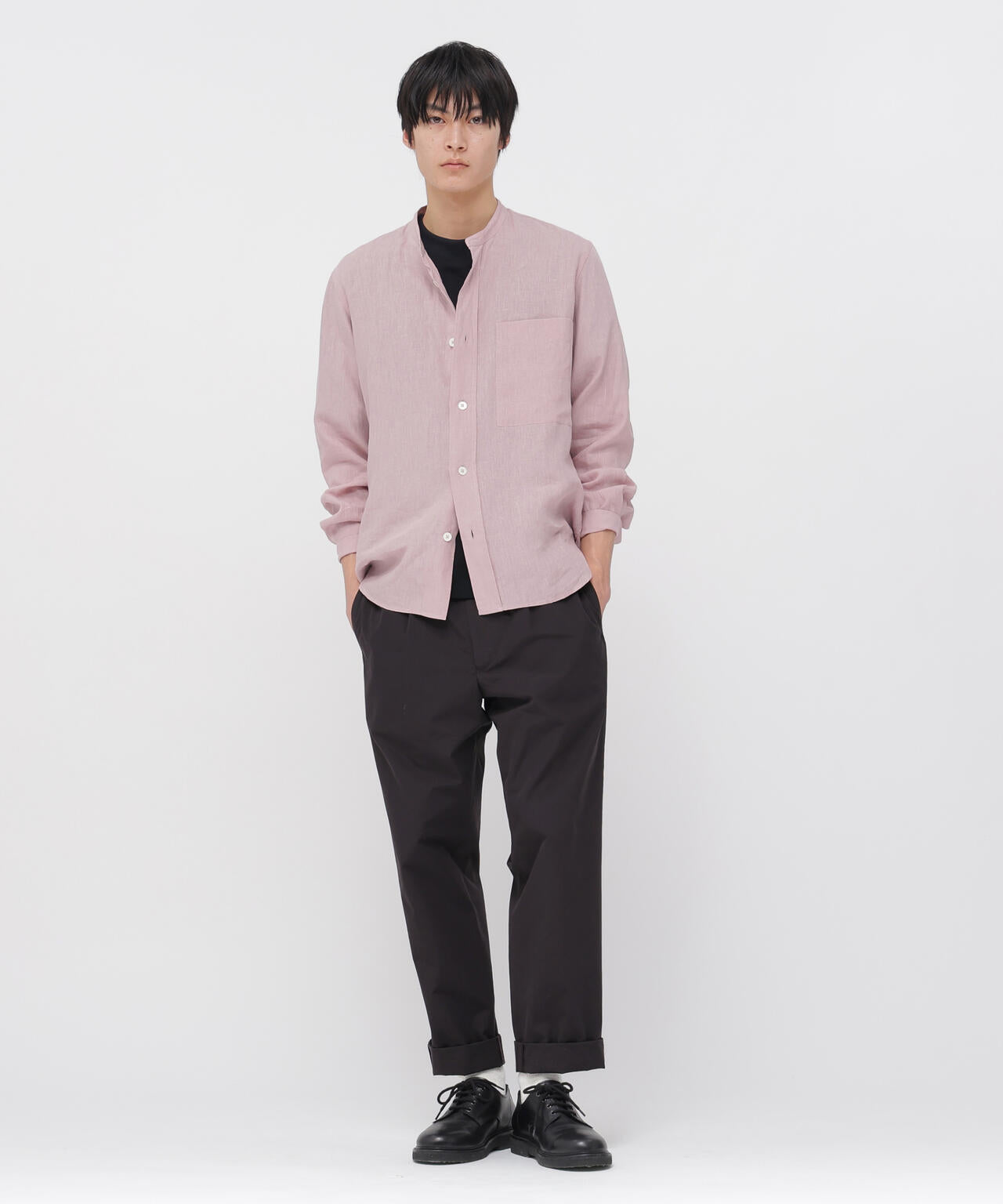 COTTON SILK PLAINWEAVE TROUSERS