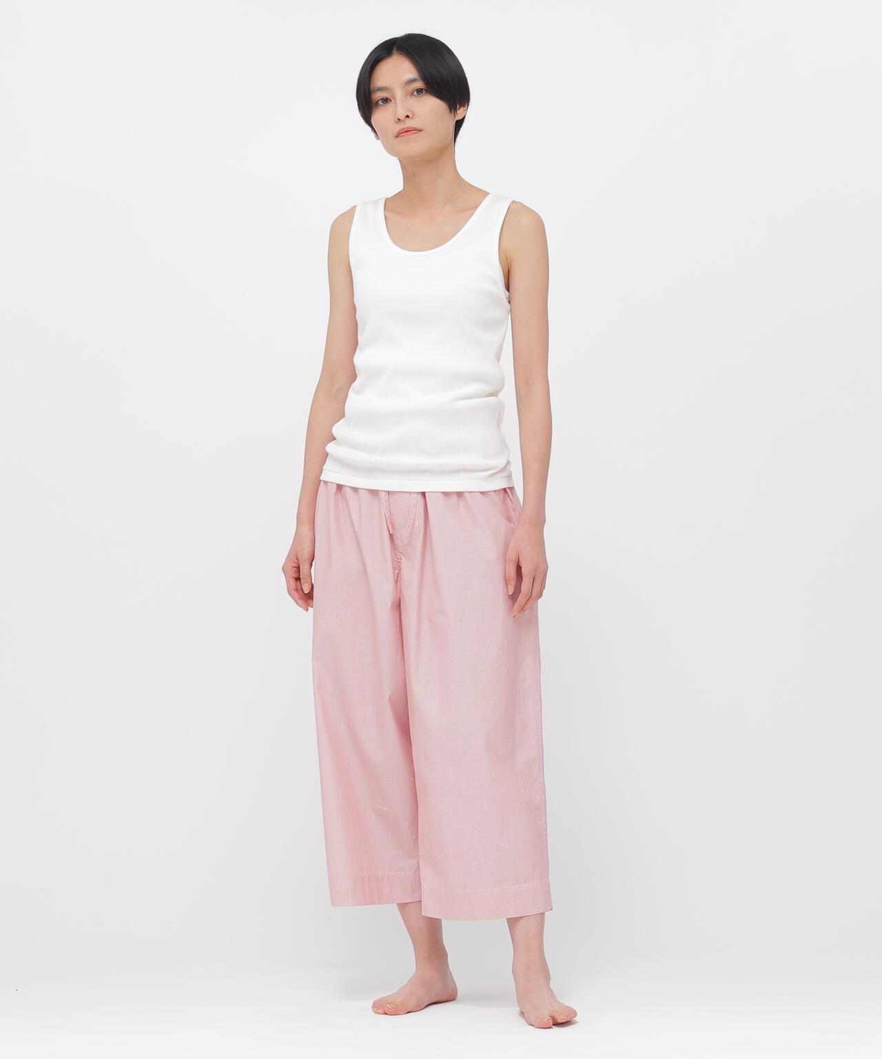 HAIRLINE STRIPE COTTON TROUSERS