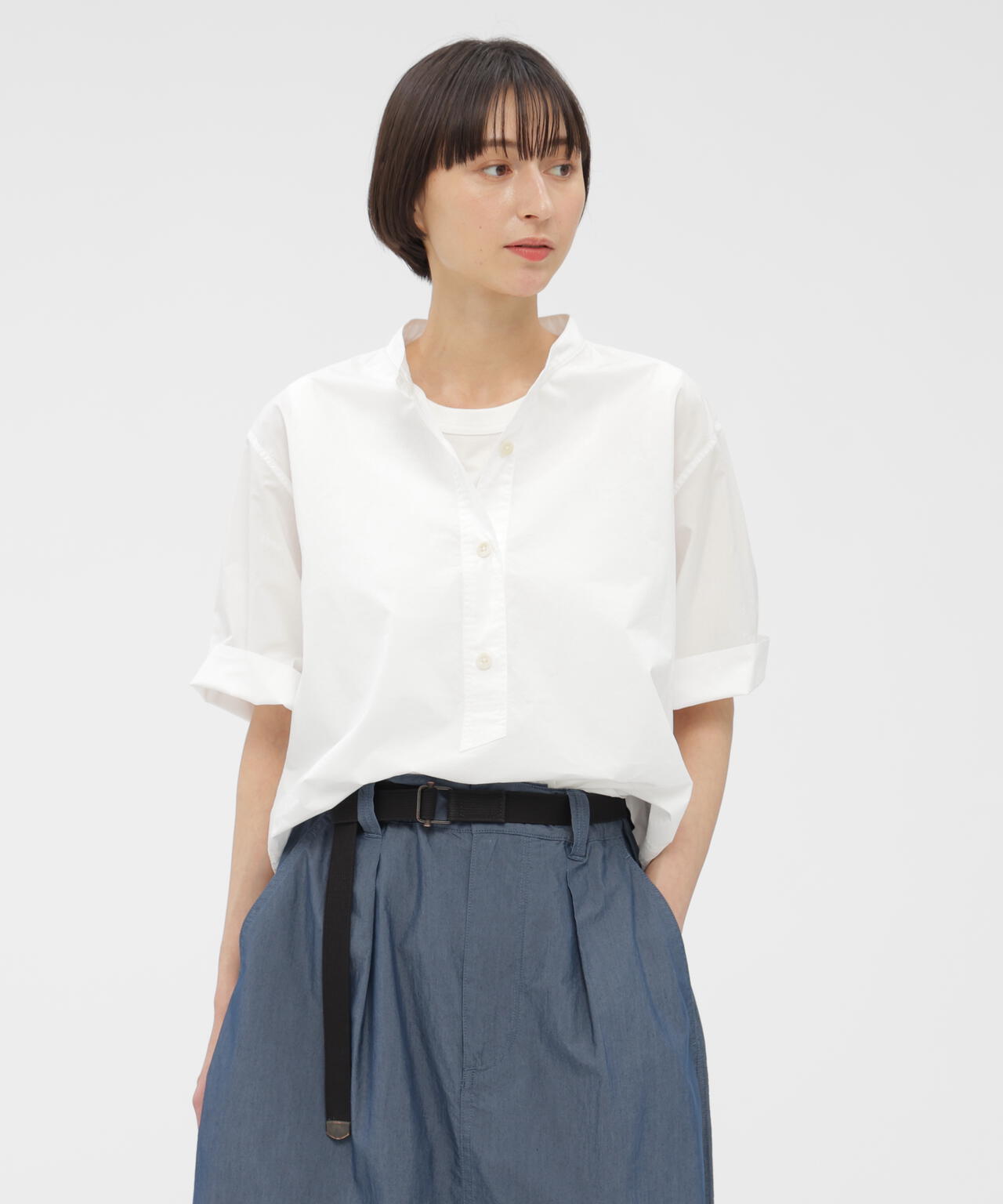 COTTON RAMIE POPLIN SHIRT
