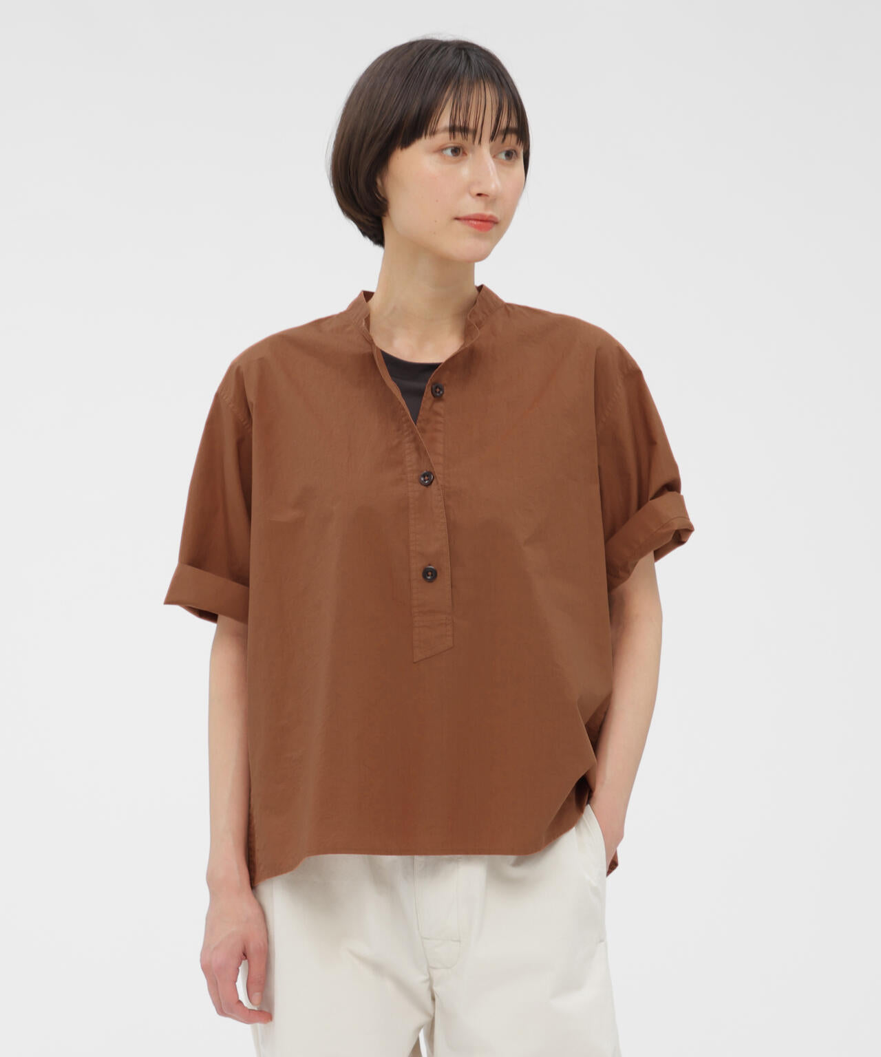 COTTON RAMIE POPLIN SHIRT