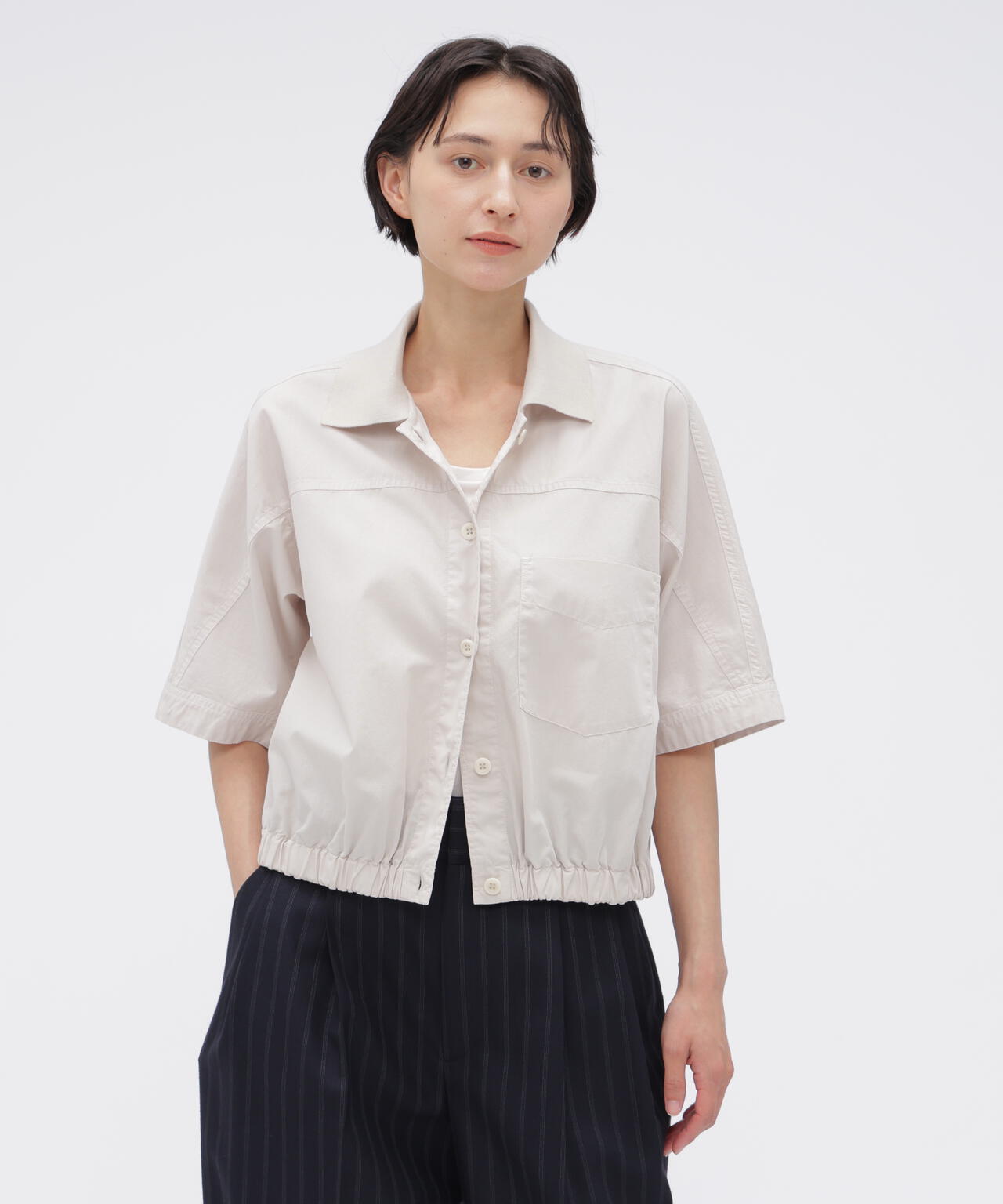 GARMENT DYED COTTON POPLIN SHIRT