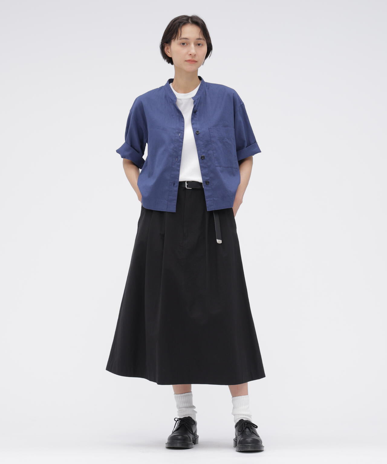 SURFACE DYED COTTON LINEN SHIRT