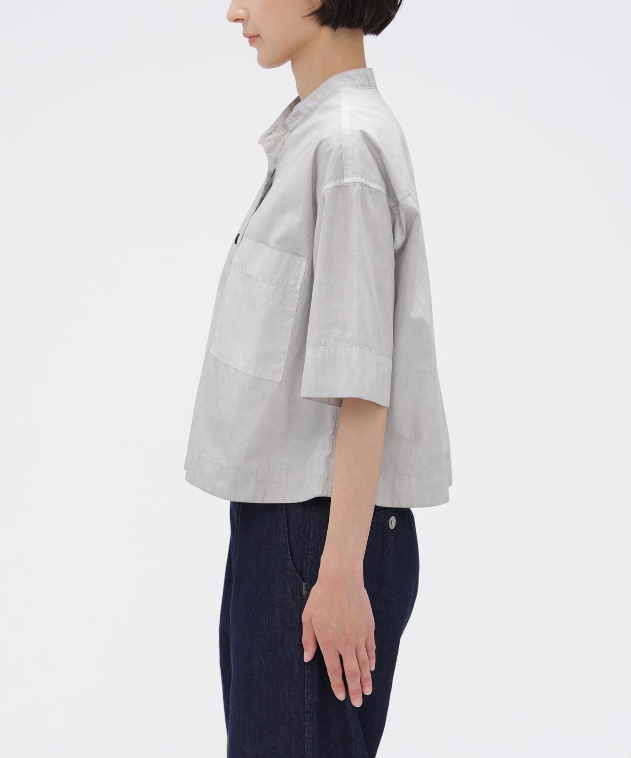 CARBON DYED COTTON POPLIN SHIRT