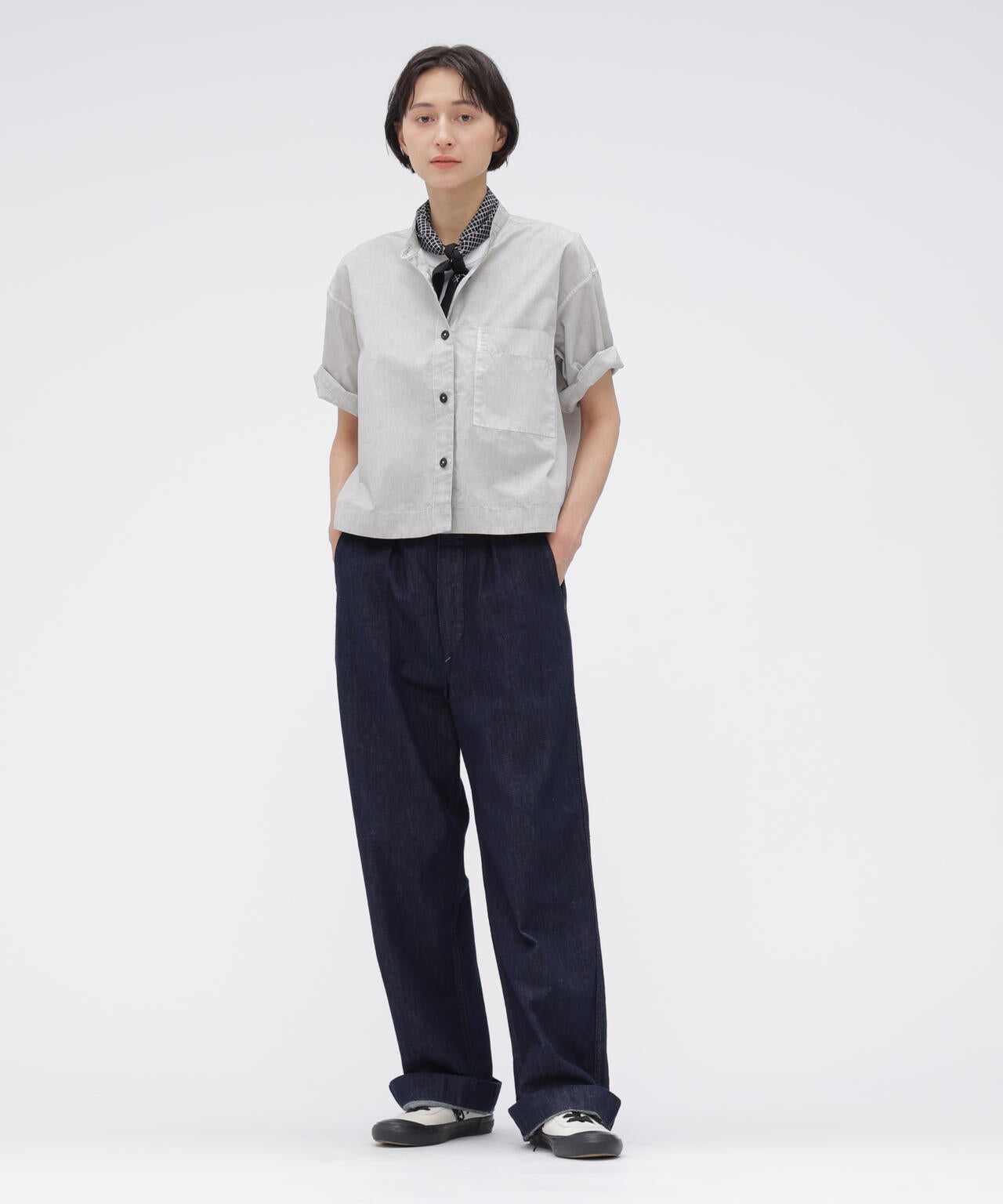 CARBON DYED COTTON POPLIN SHIRT
