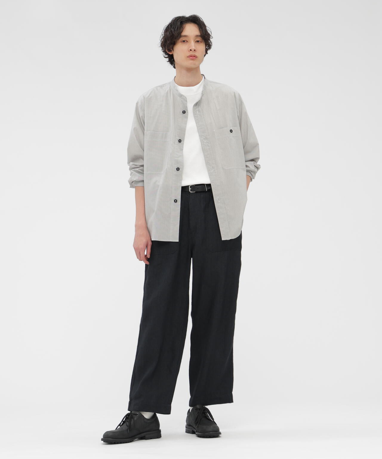 WORN COTTON HAIRLINE STRIPE SHIRT